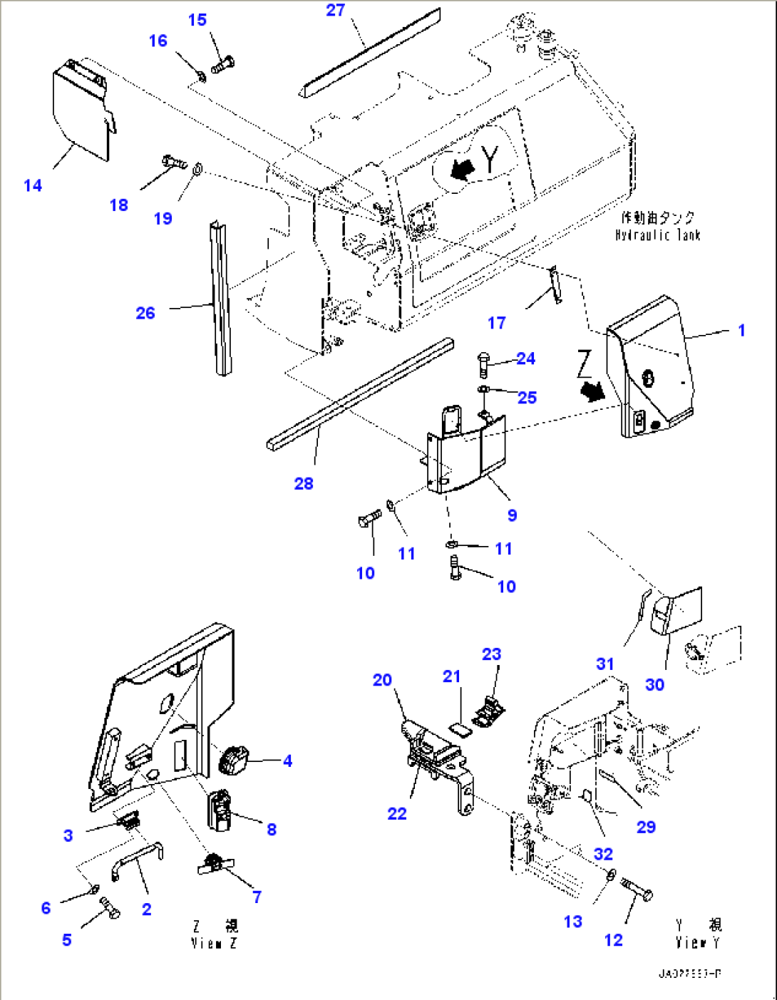 Hydraulic Tank, Cover (2/2) (#95001-)