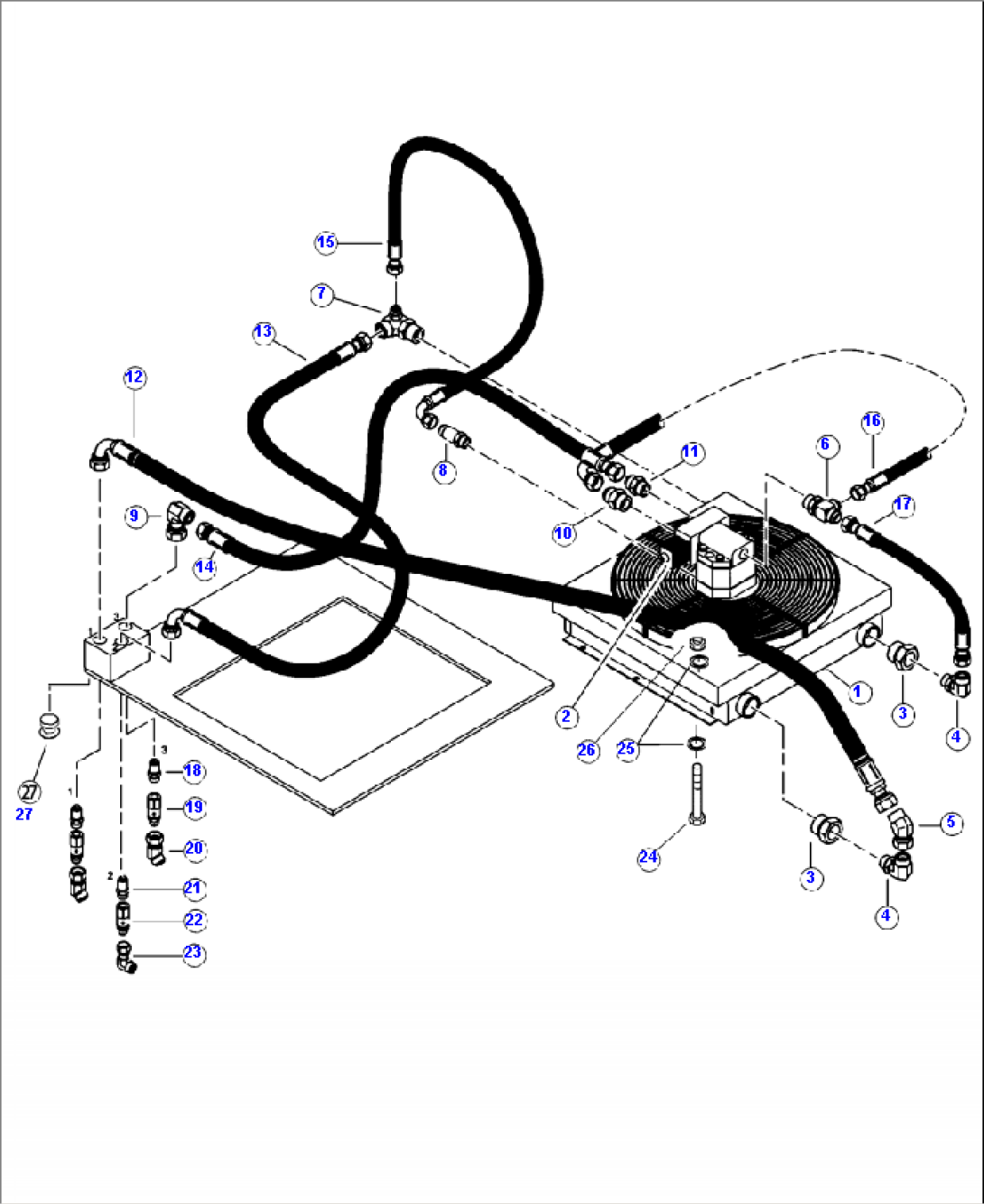 H0325-01A0 AUXILIARY HYDRAULIC OIL COOLER MOUNTING