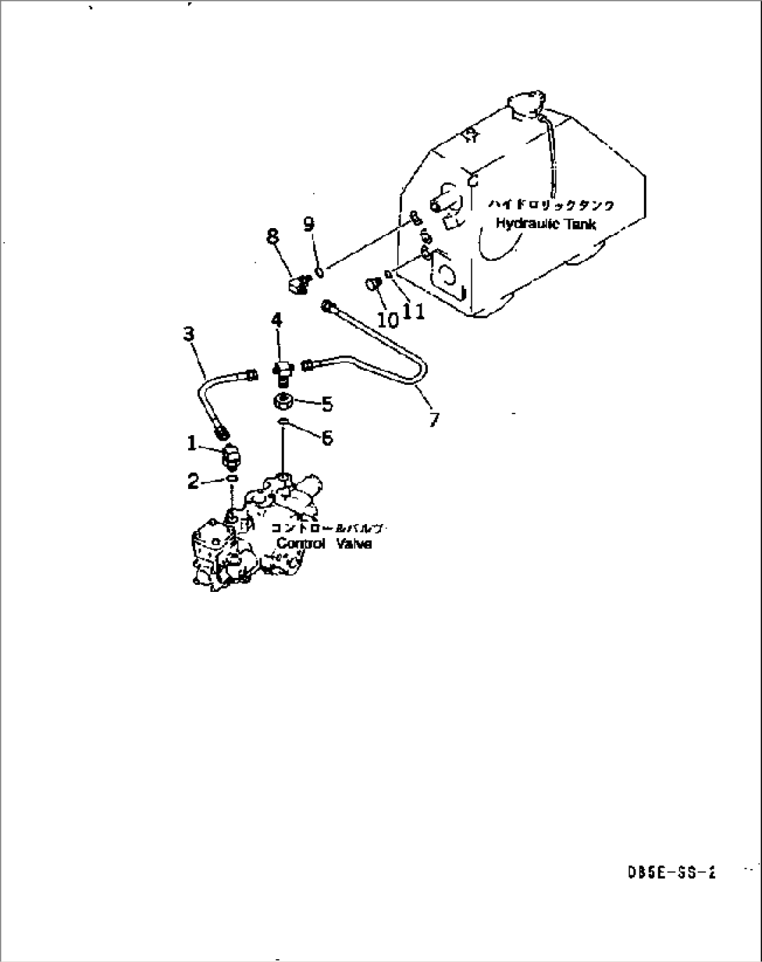 HYDRAULIC PUMP LINE (DRAIN TANK) (FOR CAB GUARD)