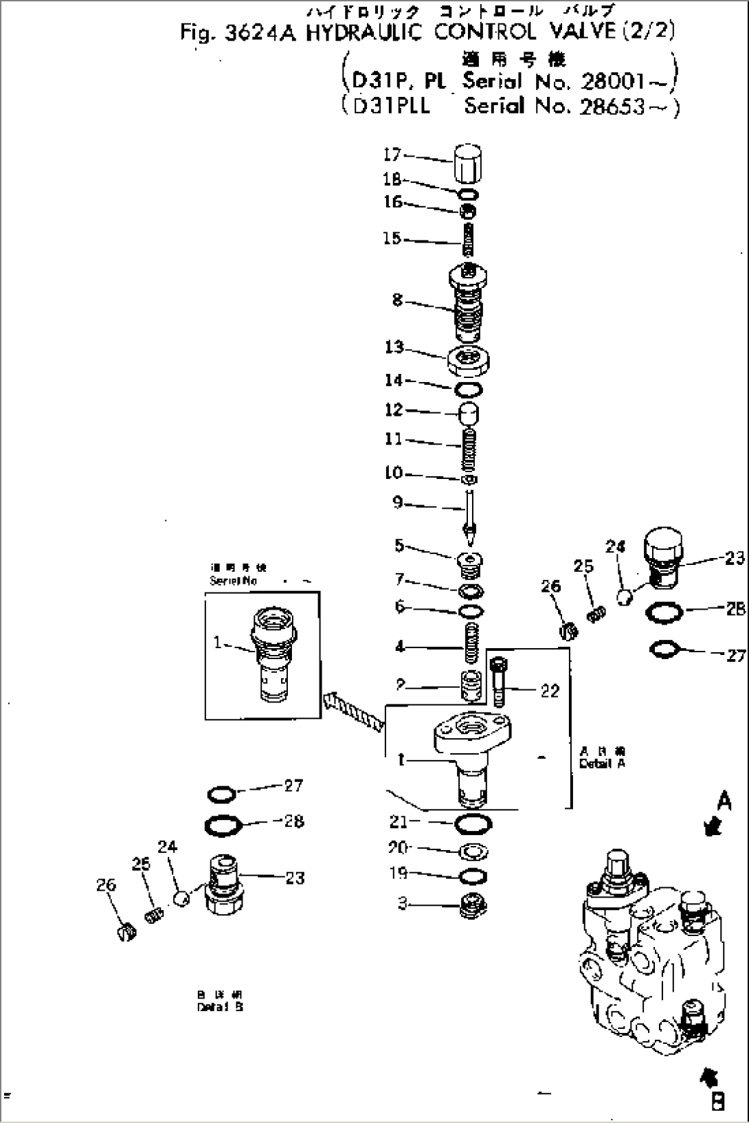 HYDRAULIC CONTROL VALVE (2/2)(#28001-)