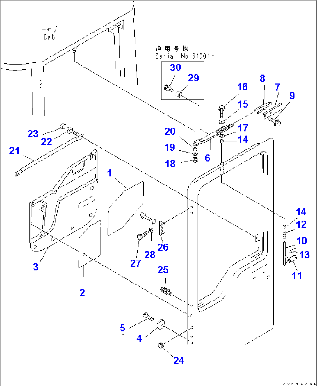 ROPS CAB (DOOR RELATED PARTS¤ L.H.)