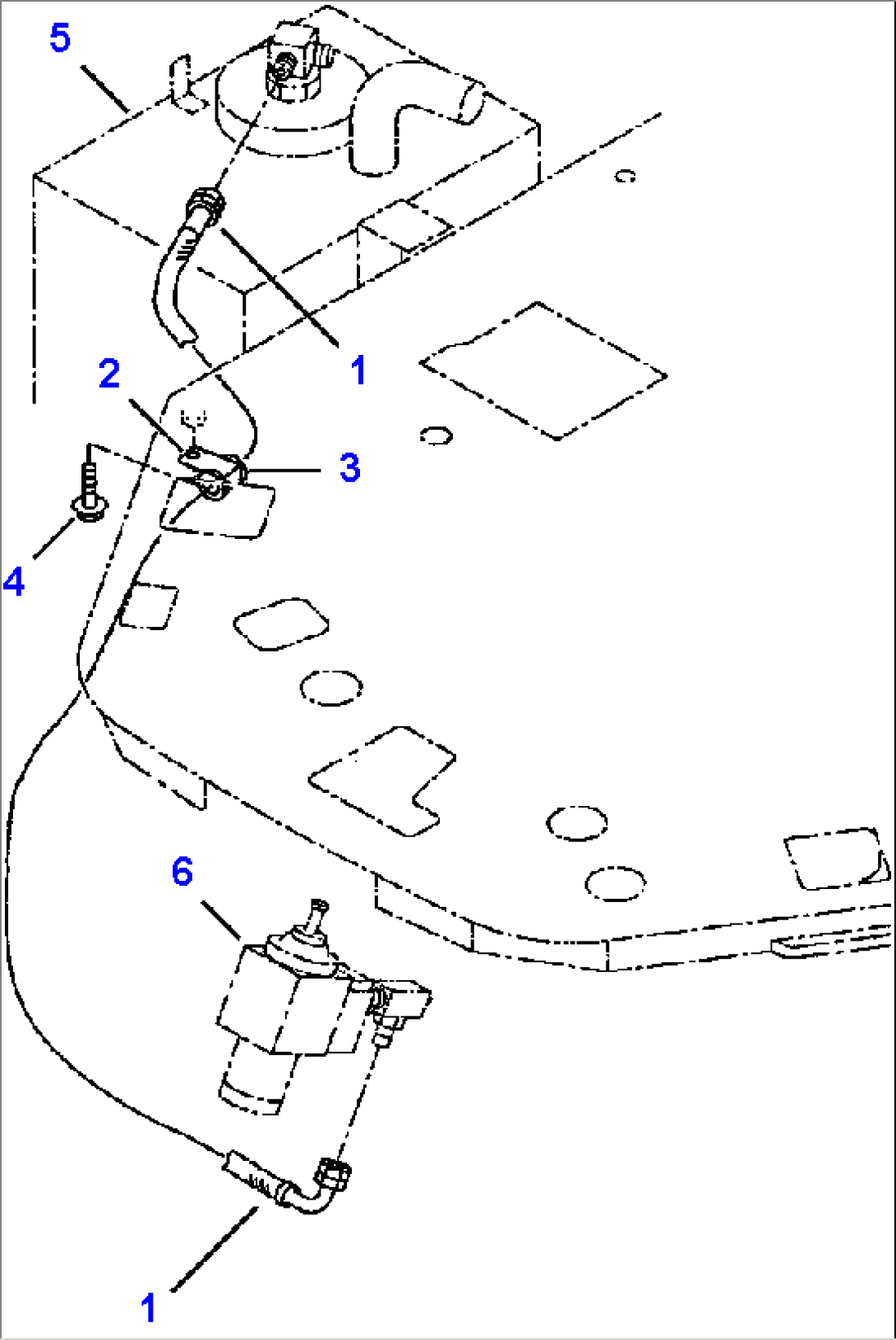 FIG. H0110-02A0 HYDRAULIC TANK - STEERING VALVE LINE