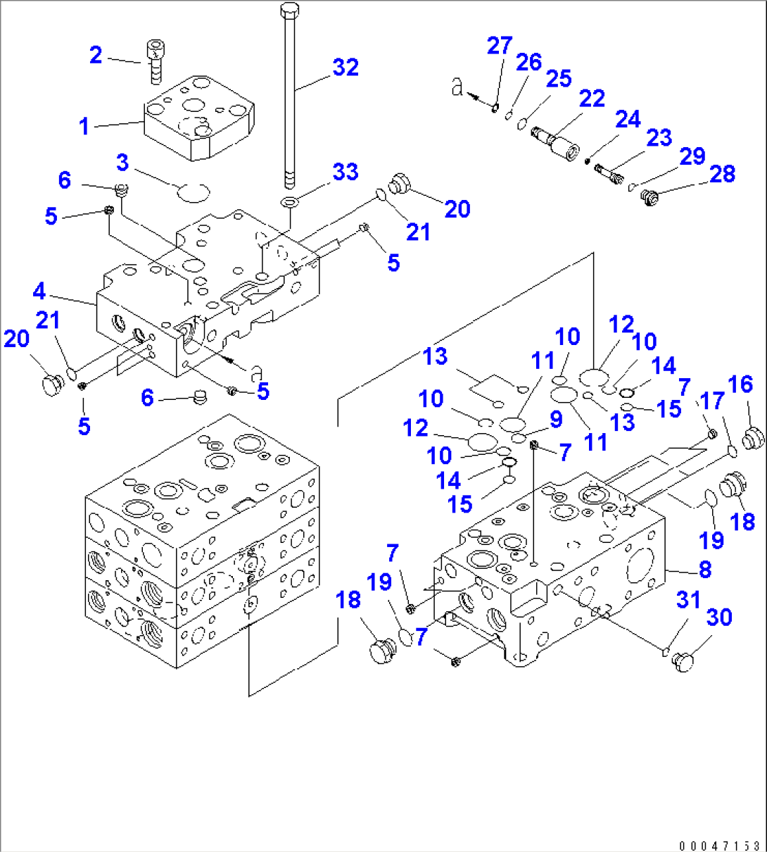 MAIN VALVE (2-SPOOL) (1/8)(#55001-)