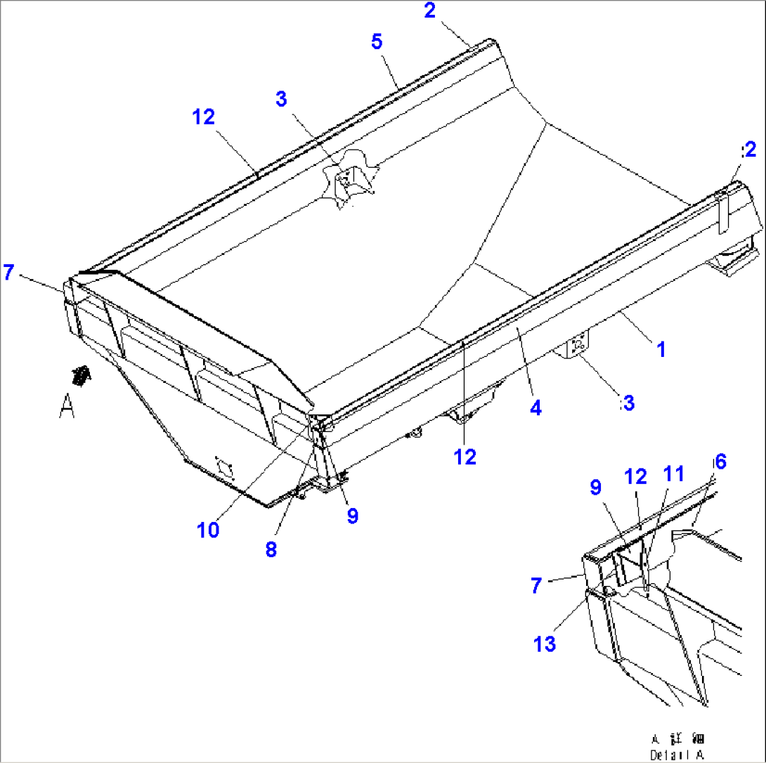 BODY (WITH SIDE EXTENSION AND WITH BODY TAIL GATE)