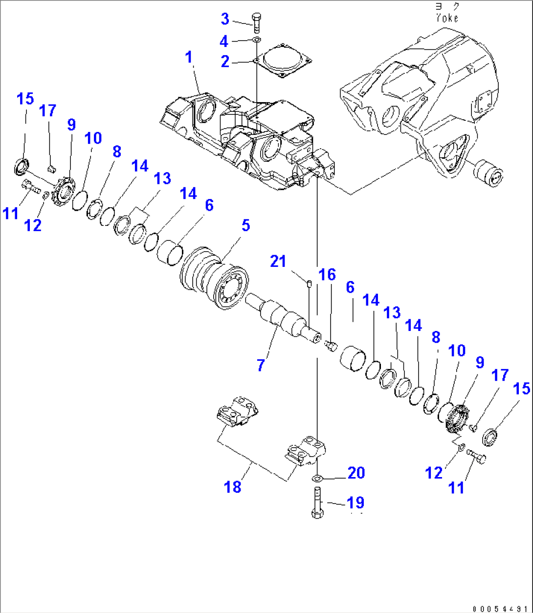TRACK FRAME (L.H.) (FIRST BOGIE) (FOR FULL ROLLER GUARD) (8 ROLLER)