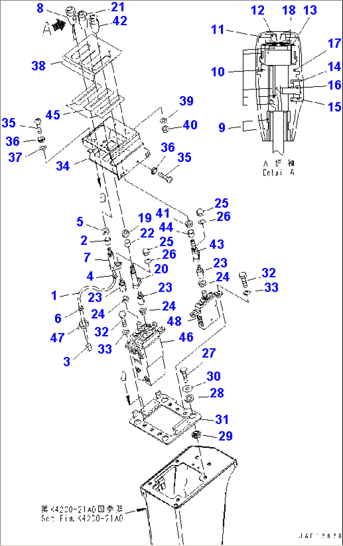 FLOOR FRAME (LOADER CONTROL) (LEVER) (FOR 3-SPOOL VALVE)