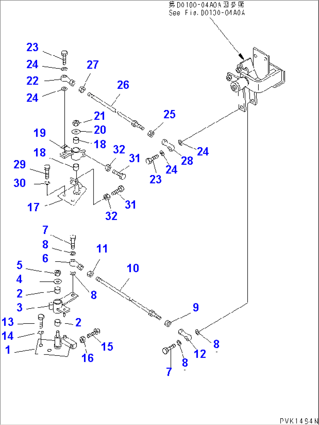 TRANSMISSION CONTROL LEVER (3/4)(#41184-)