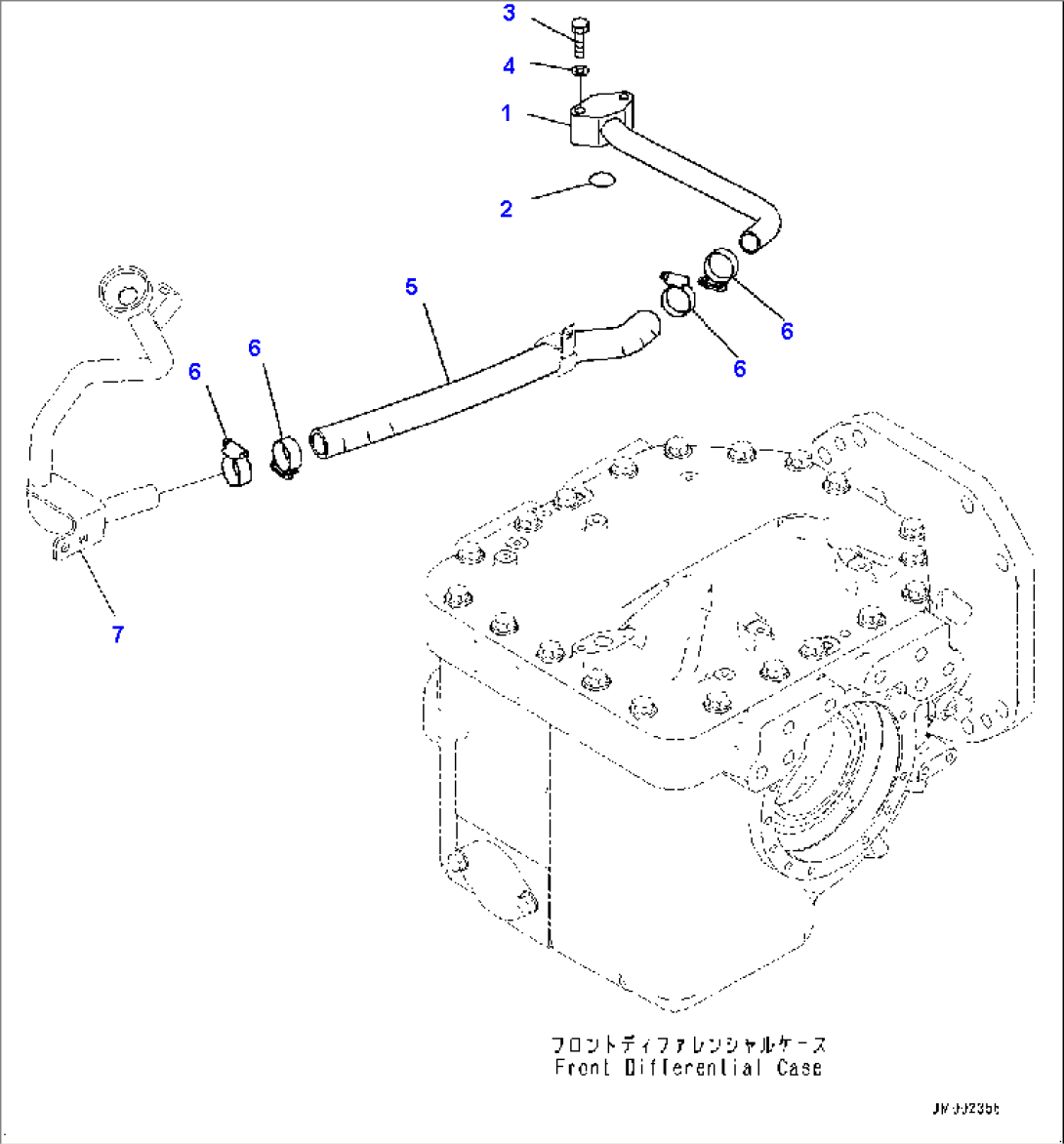 Torque Converter and Transmission, Front Differential Oil Filler Piping (#5129-)
