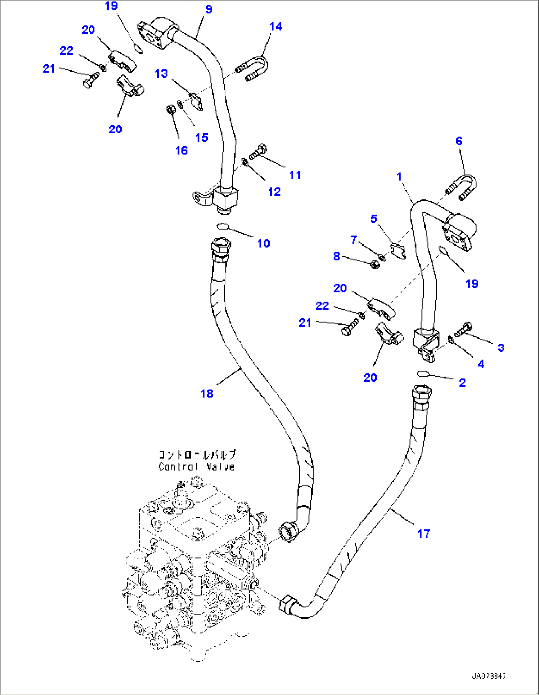 Hydraulic Oil Piping, Valve Piping (#80001-)