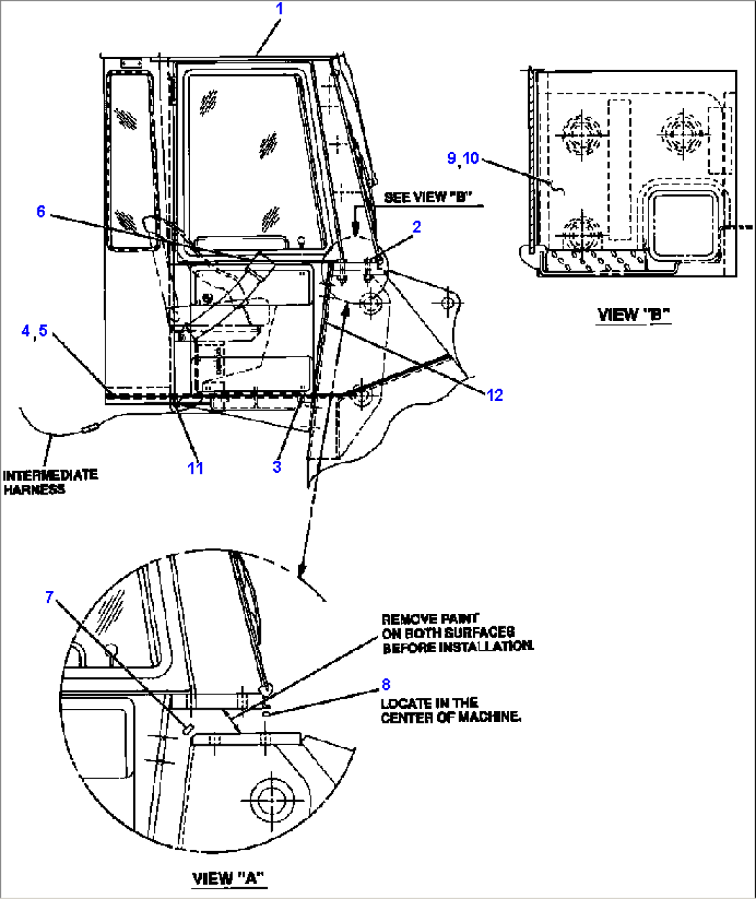 CAB WITH INTEGRAL ROPS AND MOUNTING