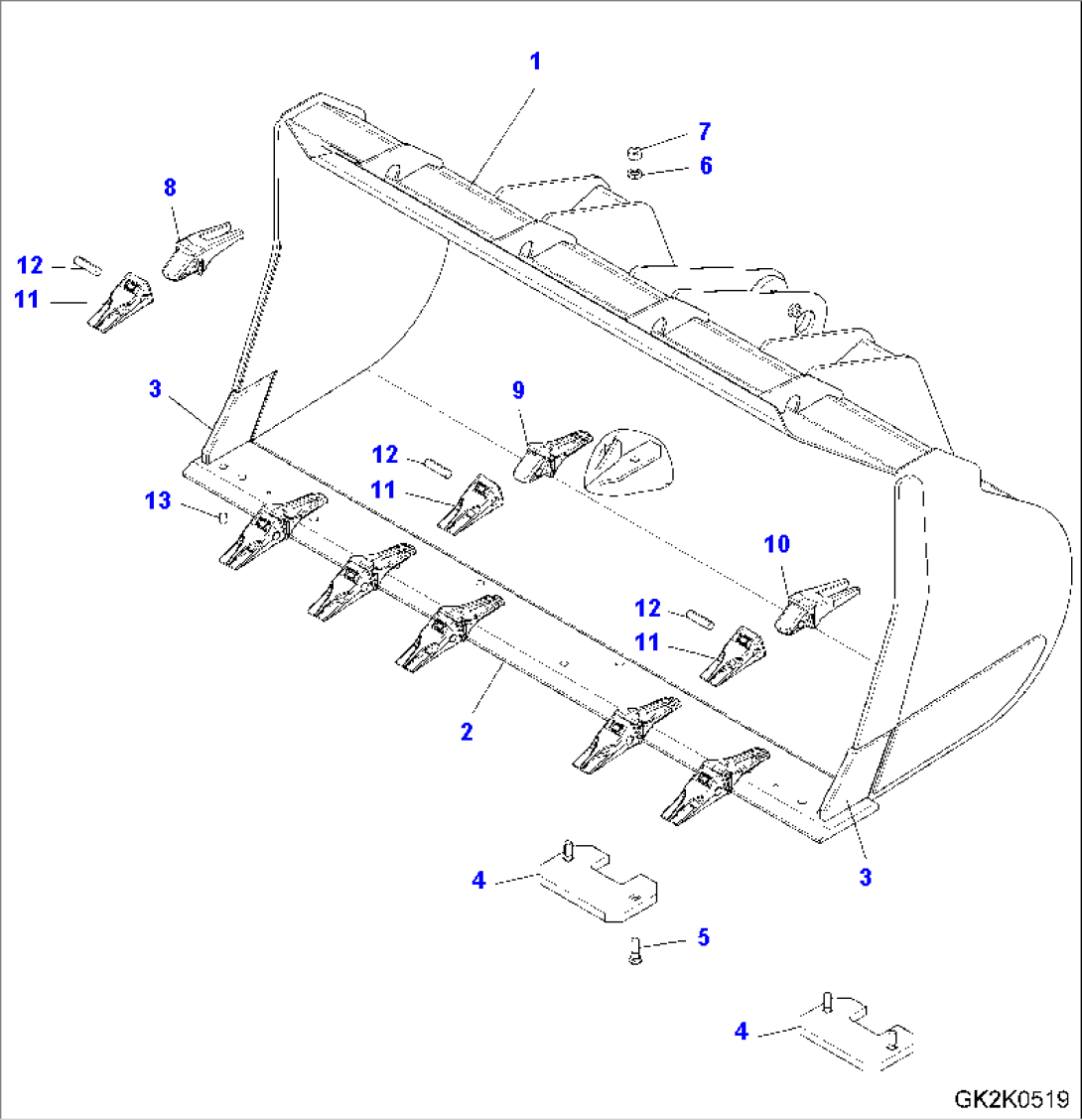 BUCKET (2.7CBM) (WITH TEETH) (TYPE C)