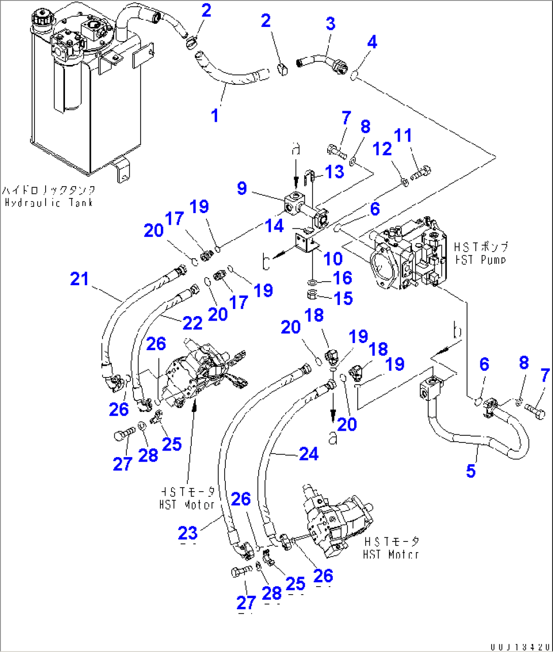 HST OIL LINE (CHARGE AND MAIN LINE)