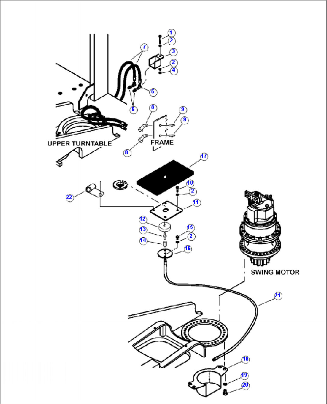 N0900-01A0 SWING MOTOR GREASE LINES