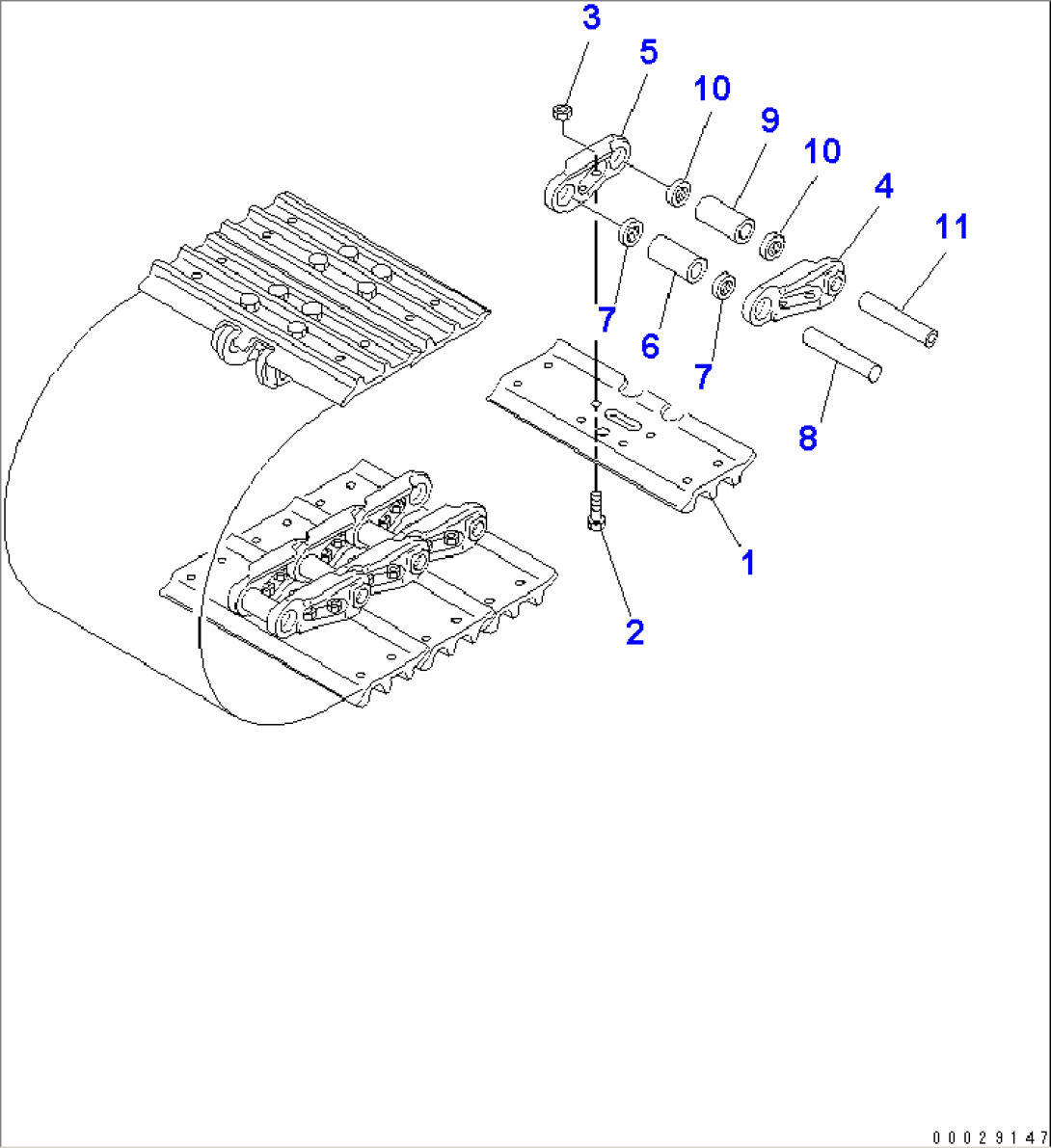 TRACK SHOE (TRIPLE GROUSER) (600MM WIDE) (HOLES TO EQUIP WITH CITY PAD)(#1321-)