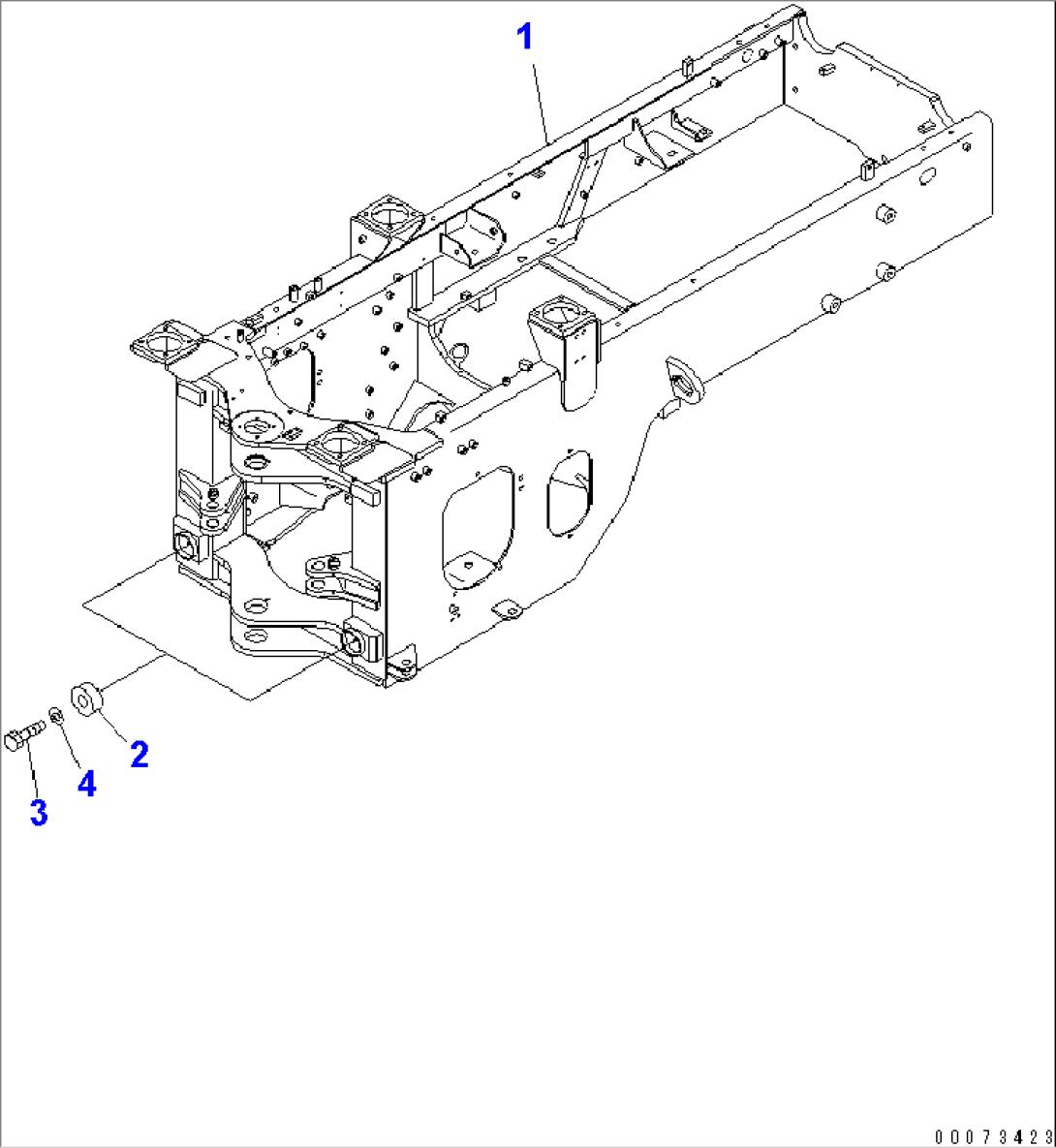 REAR FRAME (FOR ADDITIONAL COUNTER WEIGHT AND EMERGENCY STEERING)(#75001-)