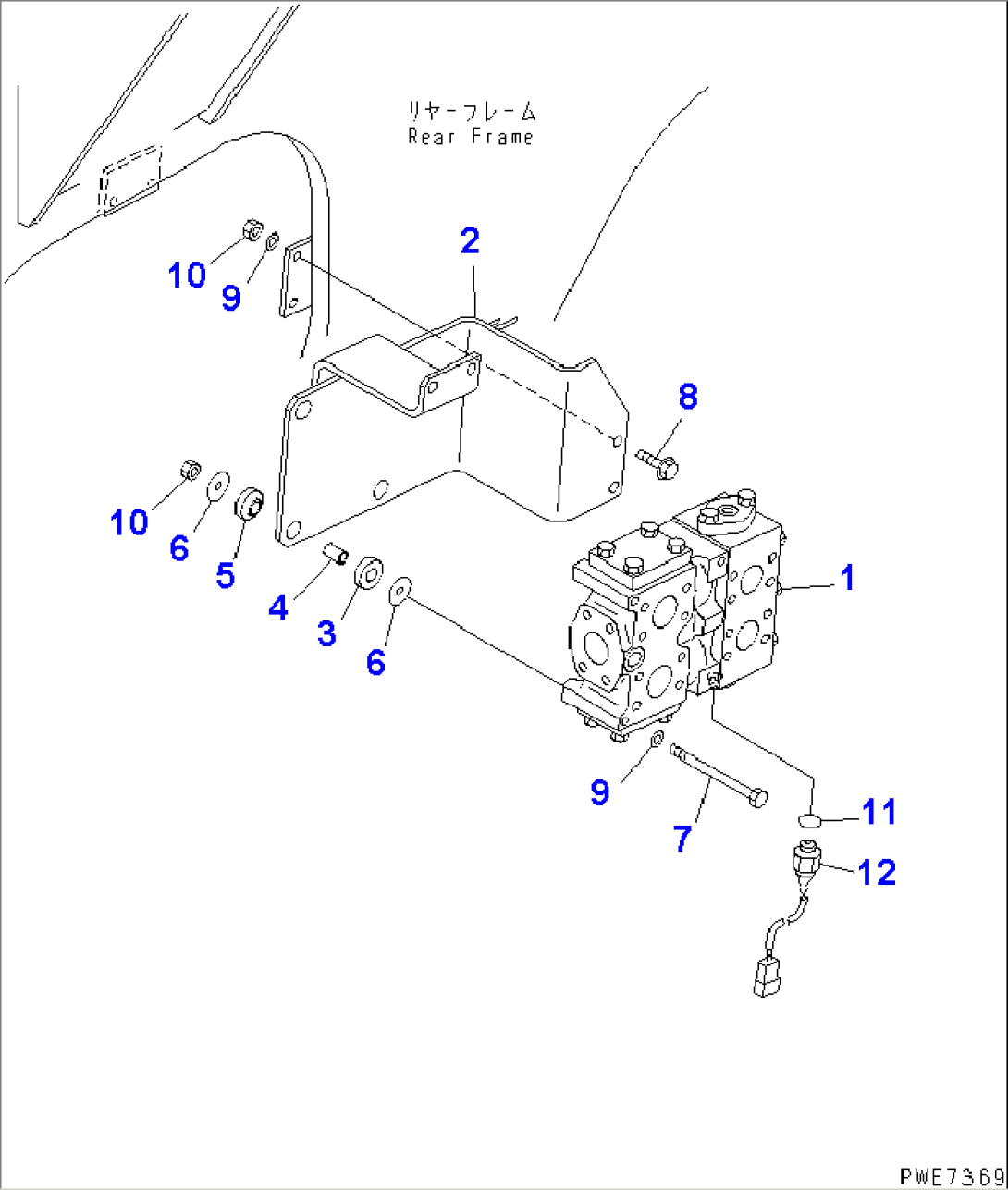 EMERGENCY STEERING PIPING (DIVERTER VALVE AND MOUNTING PARTS) (WITH BRAKE COOLING SYSTEM)(#52001-52405)