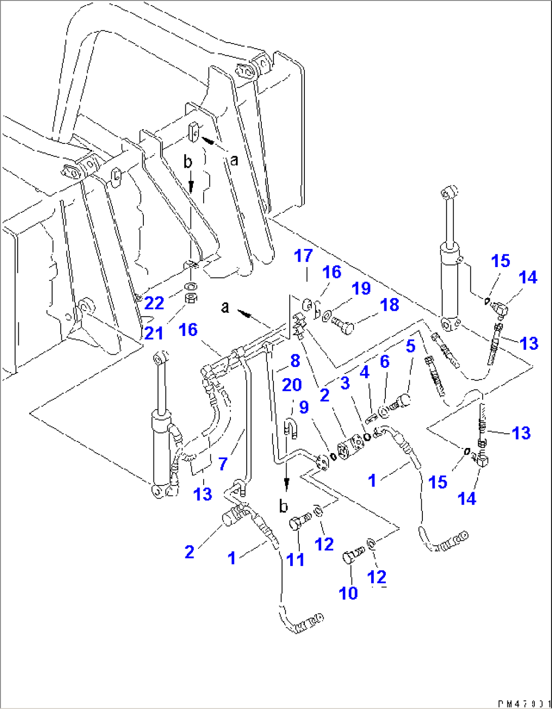 LOG LUMBER FORK GRAPPLE (2/2) (HYDRAULIC PIPING)(#50001-)