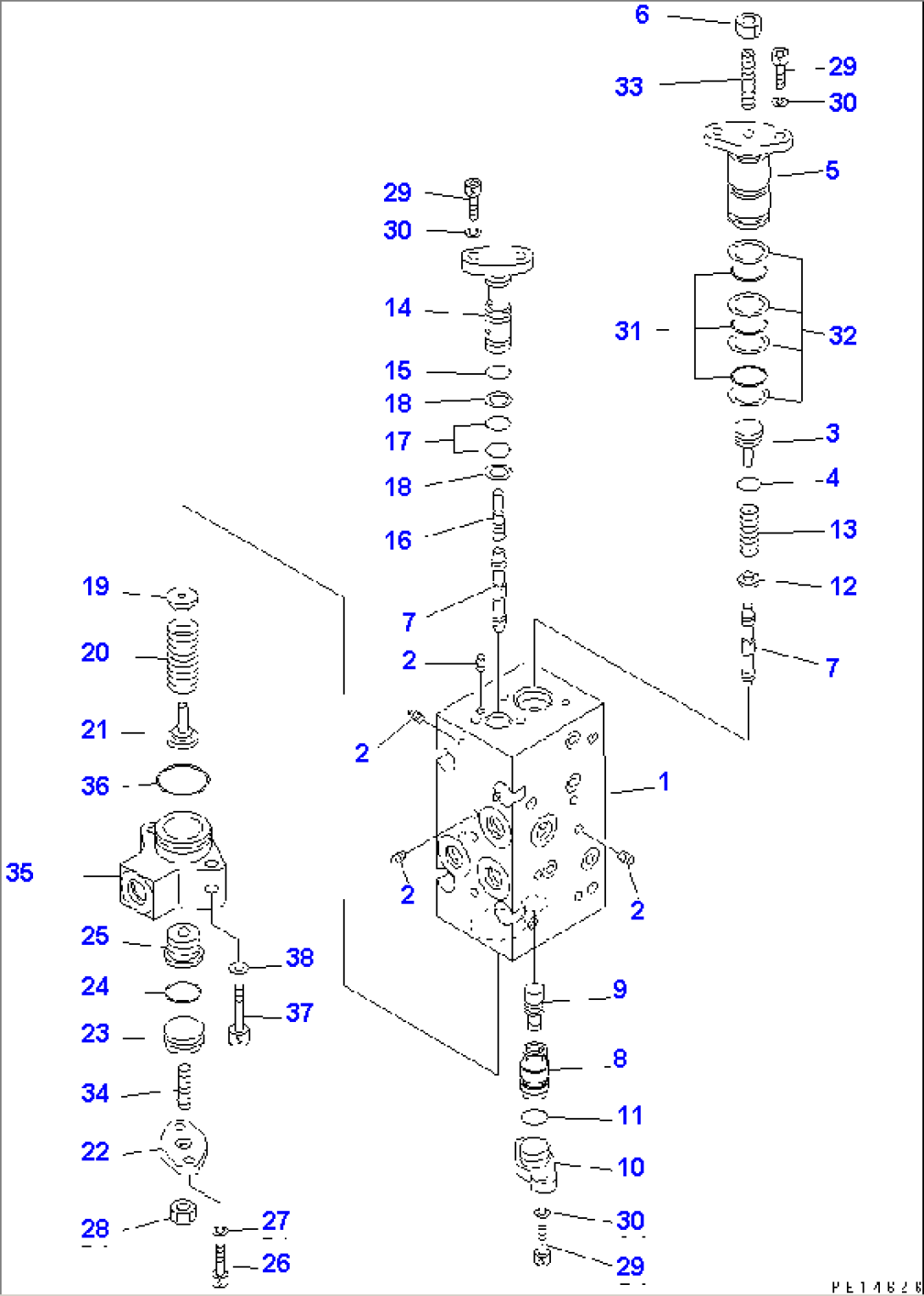 HYDRAULIC PUMP (10/13) (CUT OFF AND NEGATIVE CONTROL VALVE¤ REAR)