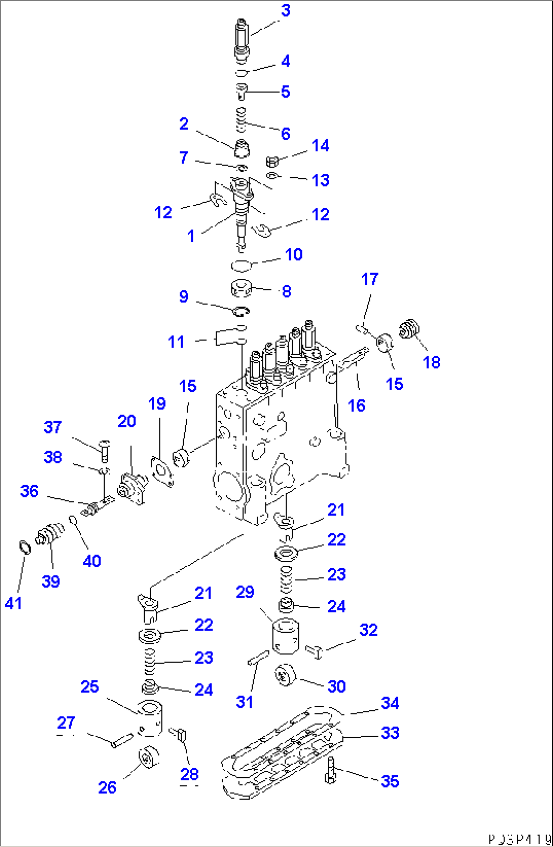 FUEL INJECTION PUMP (PUMP L.H.) (2/2) (MECHANICAL GOVERNOR SPEC.) (INNER PARTS)(#10036-10086)