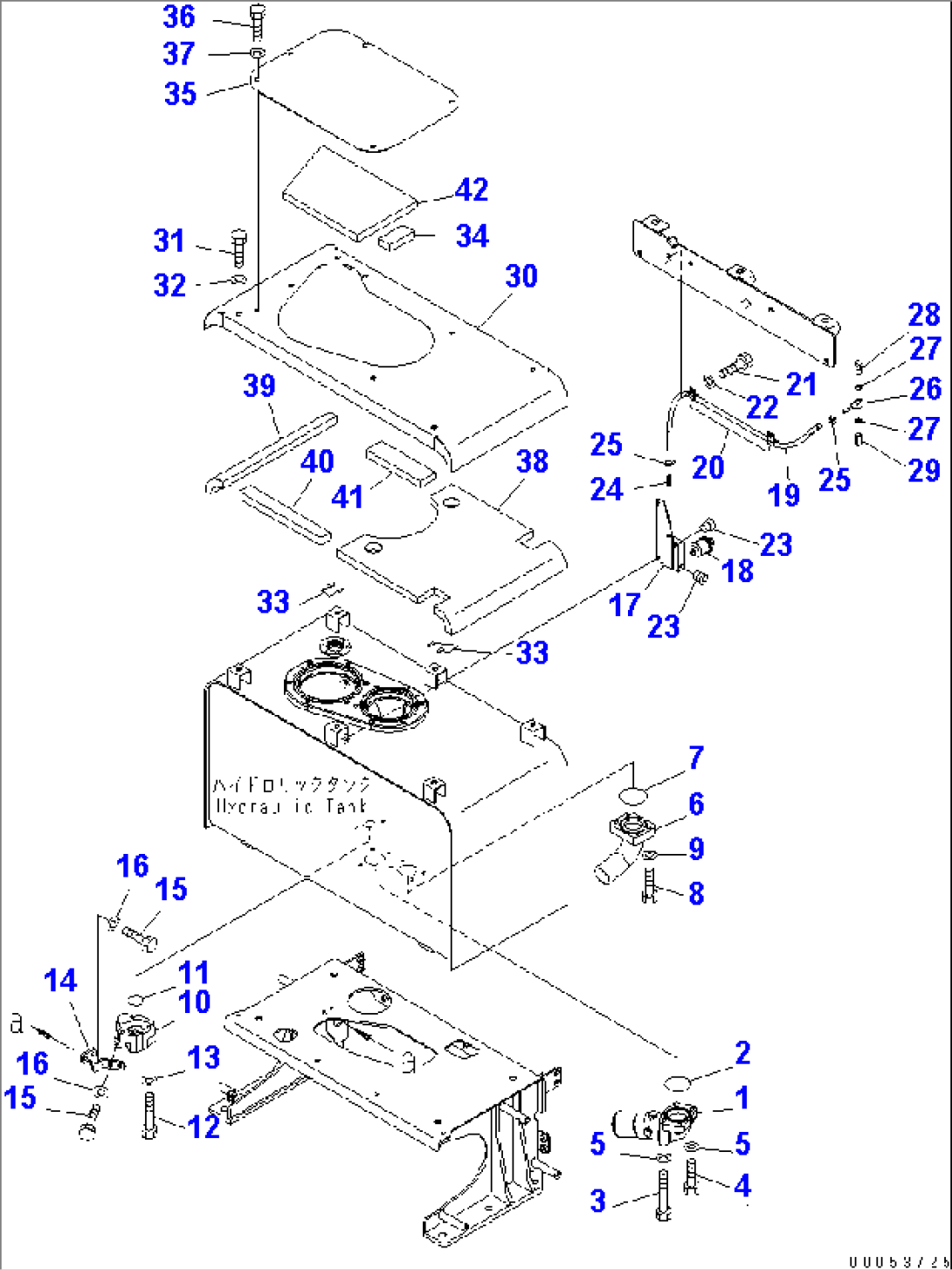 HYDRAULIC TANK (PIPING AND INDICATOR DUST)(#85001-90000)