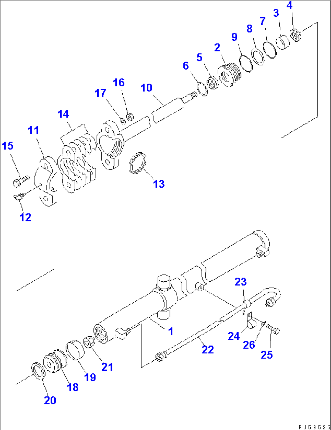 BLADE LIFT CYLINDER (INNER PARTS)(#50001-51000)