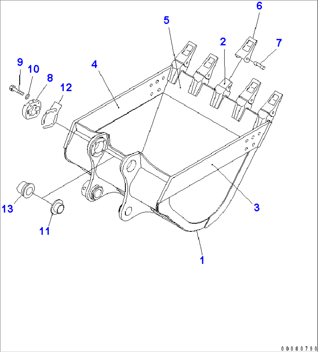 BUCKET¤ 1.2M3¤ 1340MM (HORIZONTAL PIN TYPE) (WITH ADJUSTING)(#34268-)