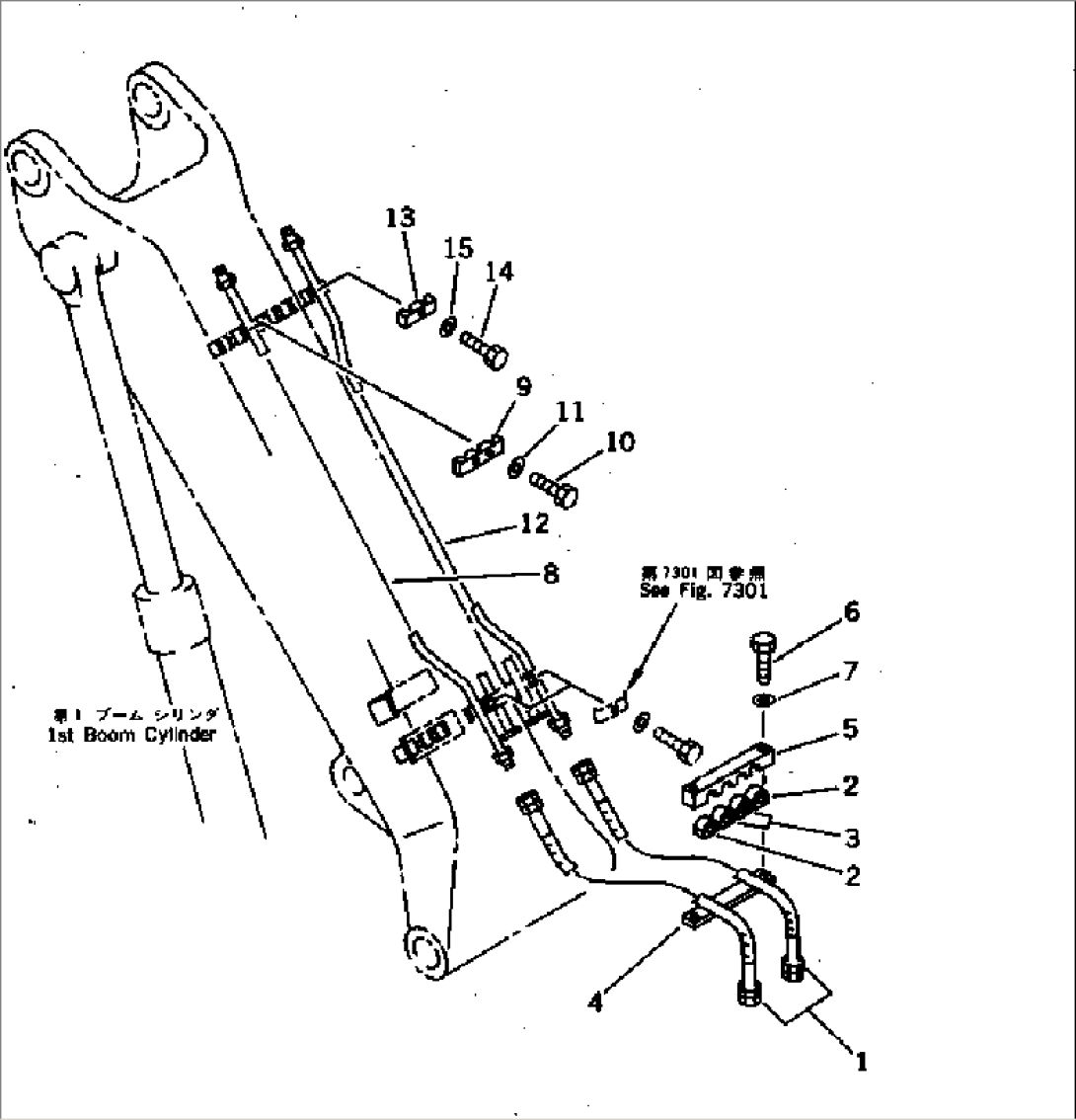 HYDRAULIC PIPING (BUCKET CYLINDER LINE) (1/3) (HOE SIDE)