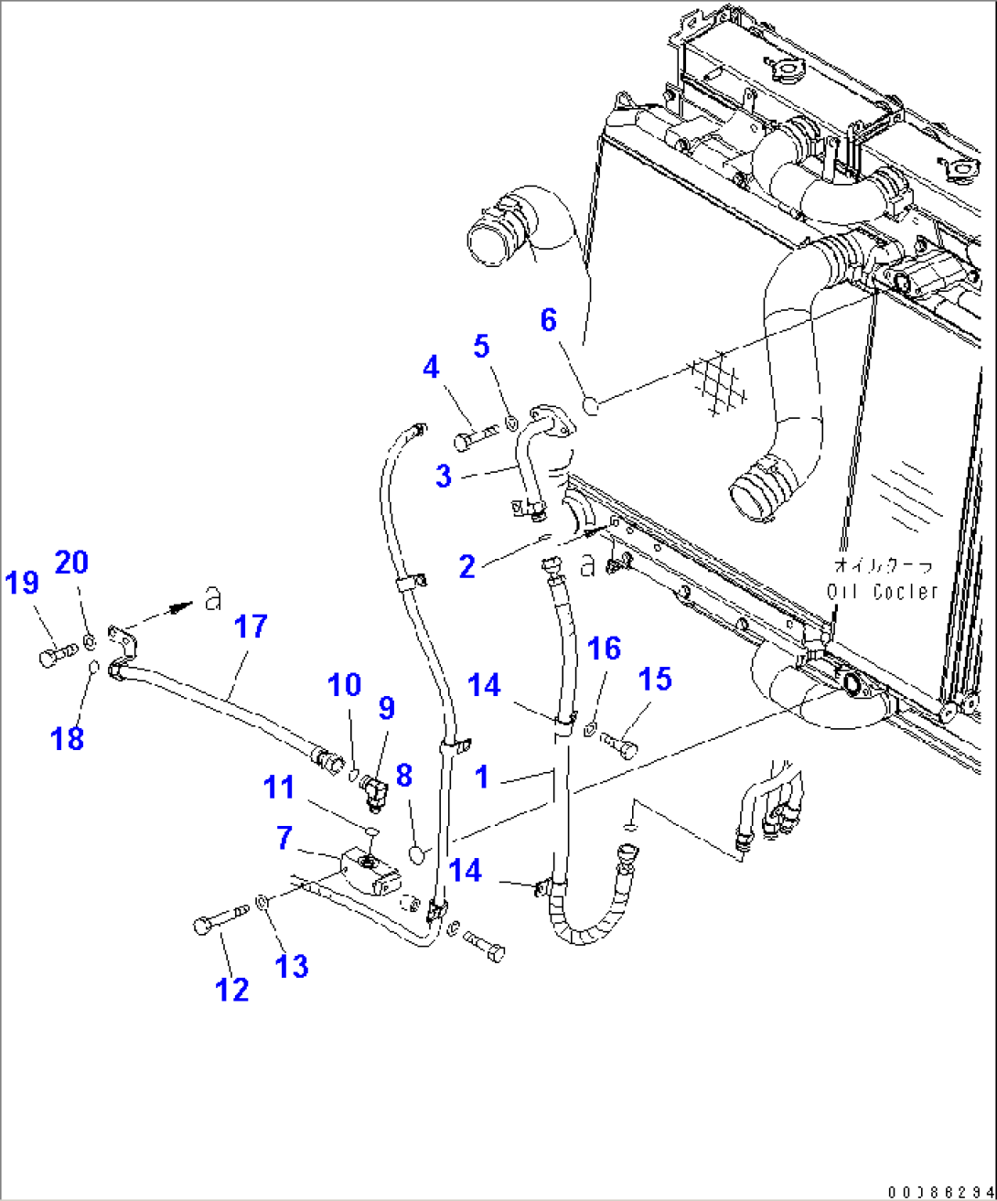 RADIATOR (HYDRAULIC COOLER LINE)(#85001-)