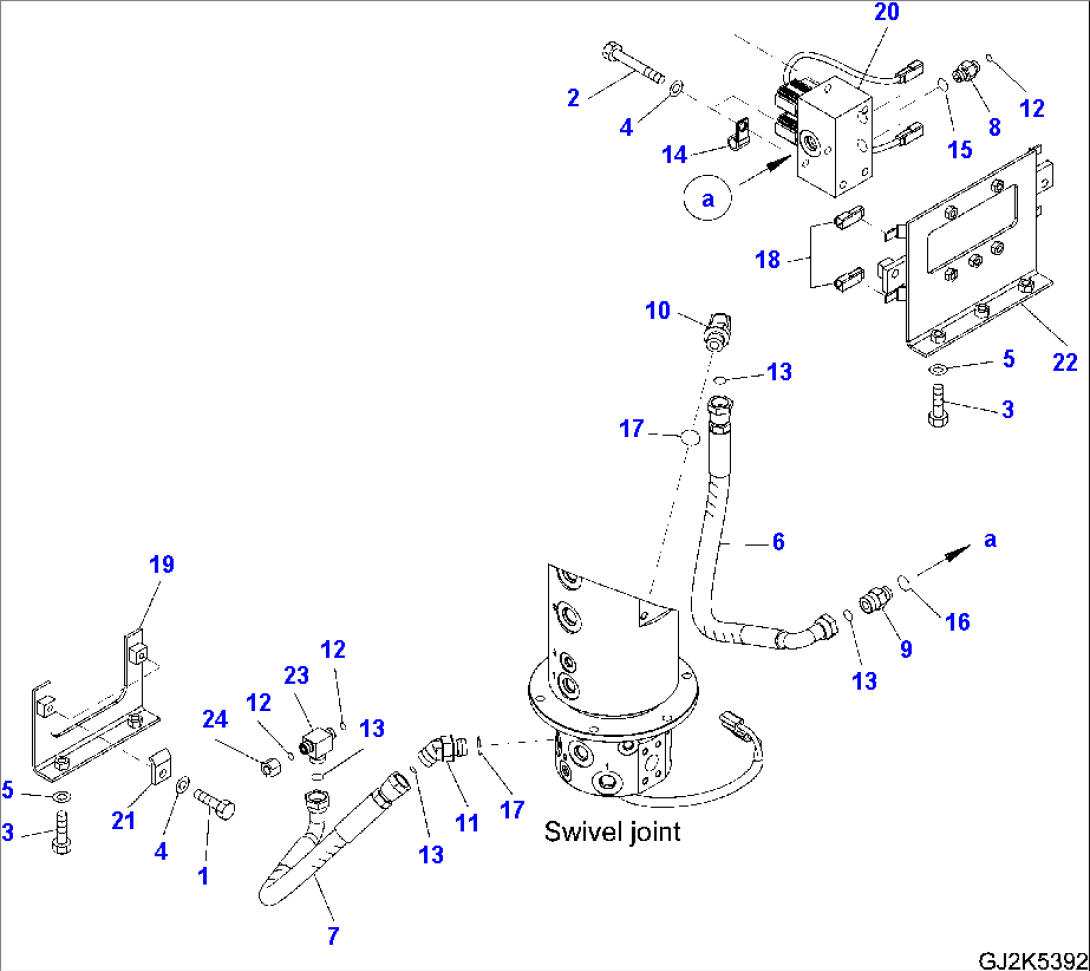 SWIVEL JOINT - ATTACHMENT PARTS (FRONT LESS - REAR OUTRIGGER)