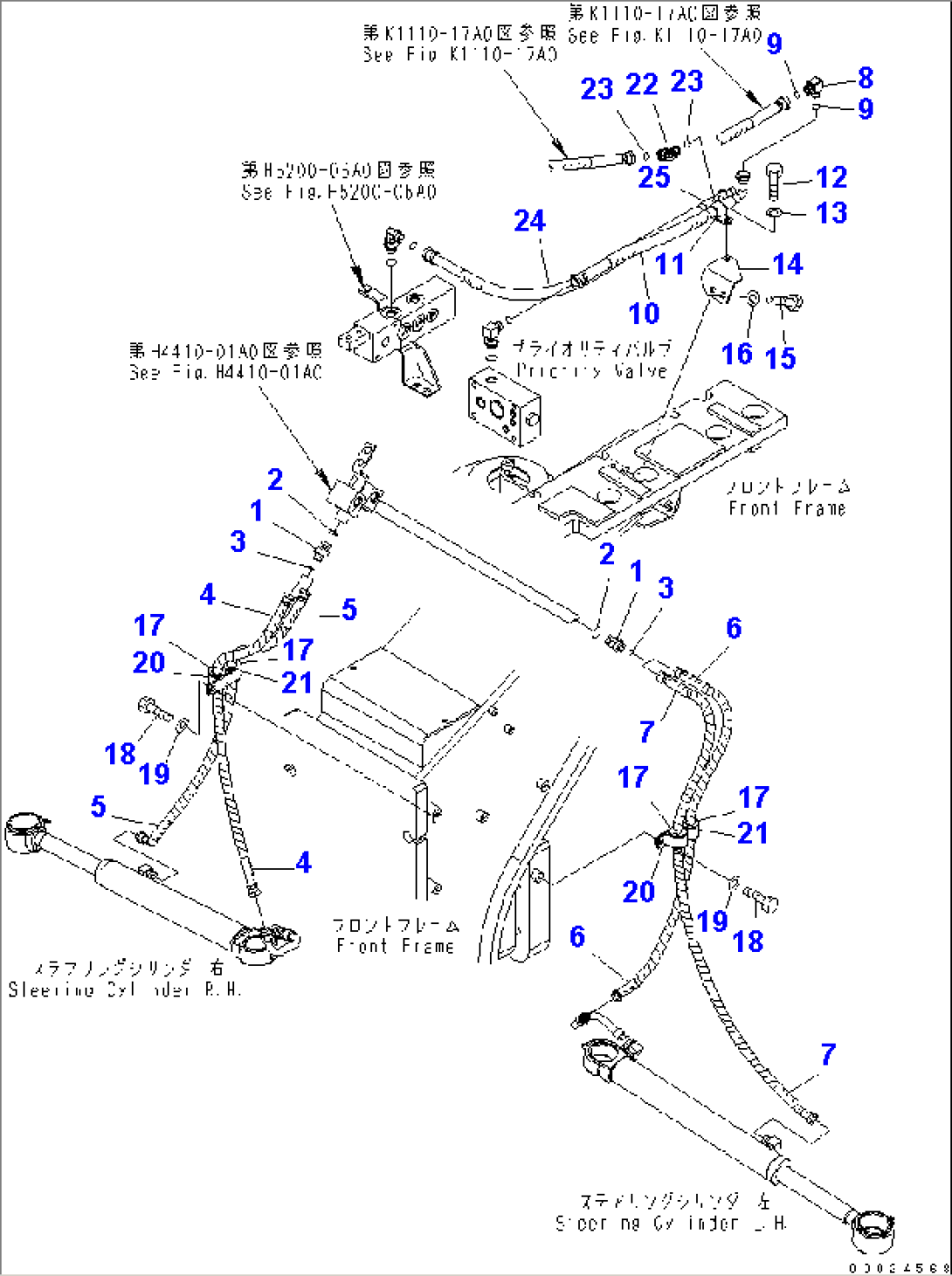 STEERING PIPING (FRONT FRAME SIDE) (2/2)