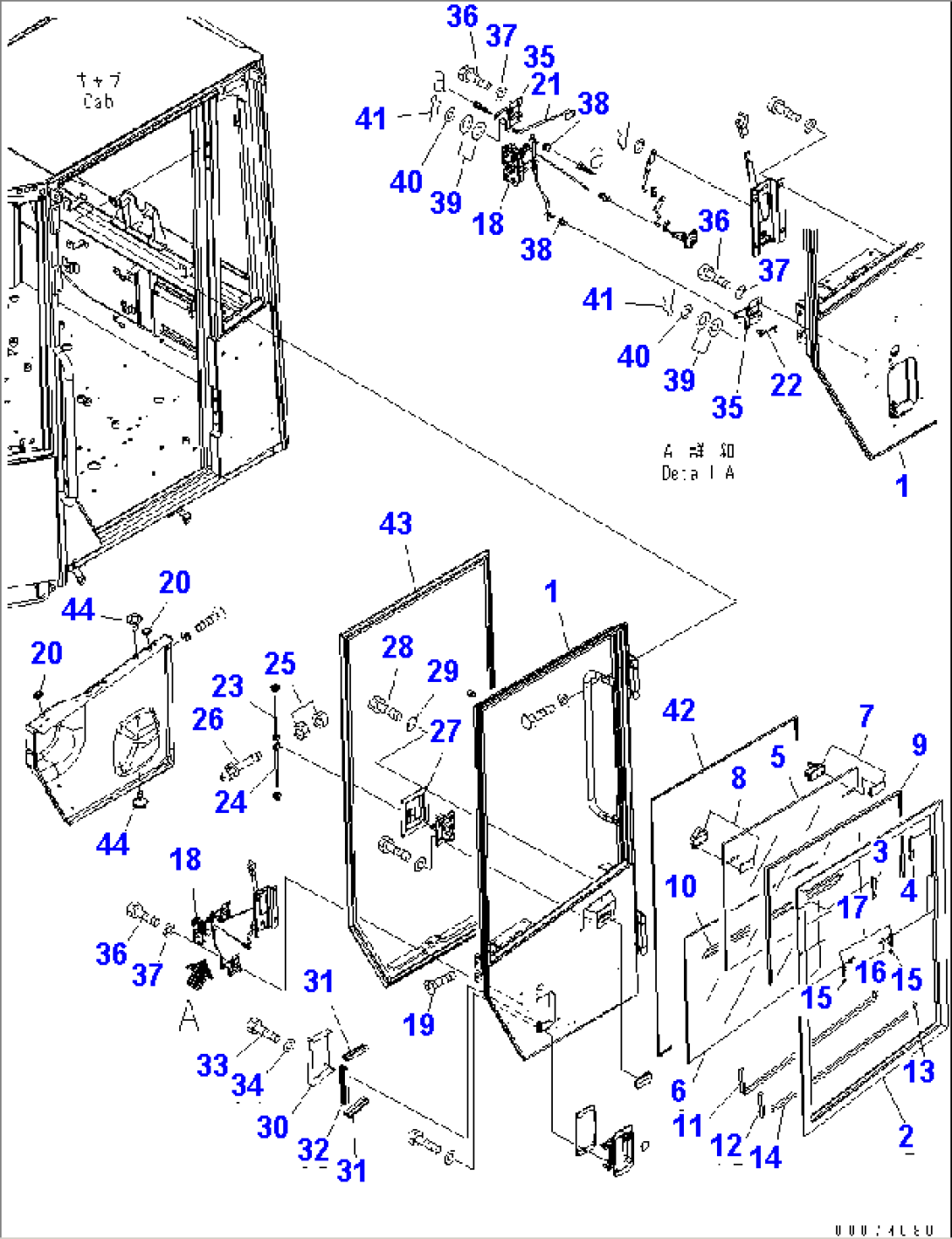 ROPS CAB (DOOR) (L.H.) (1/2)(#70001-)