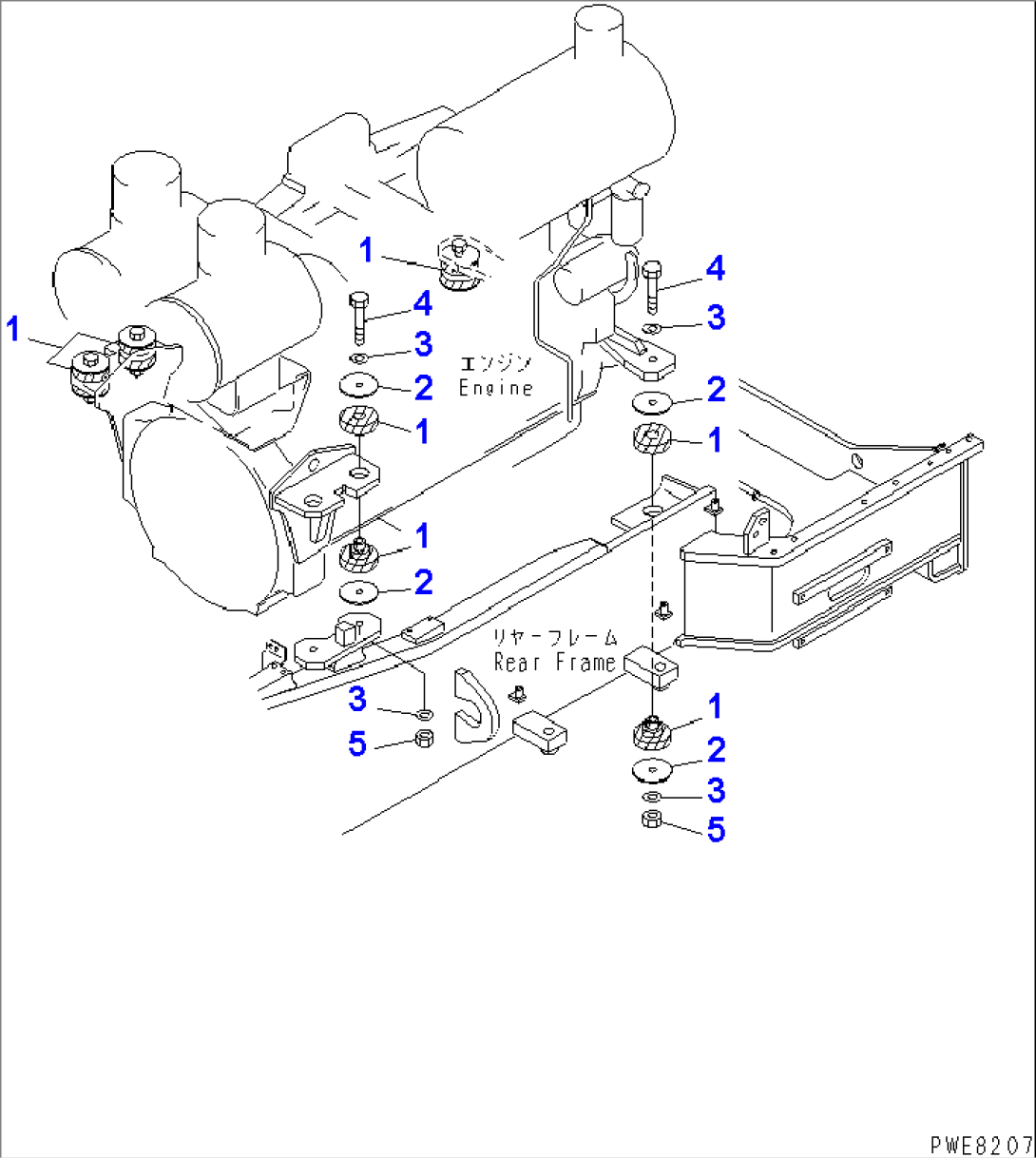 ENGINE MOUNTING (MOUNTING PARTS)(#50001-51000)