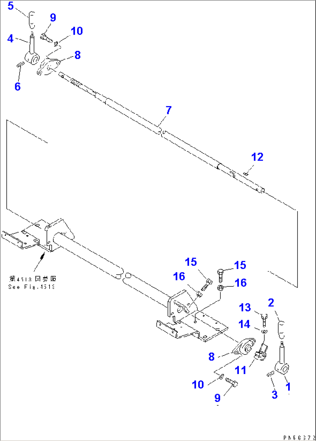 FORWARD AND REVERSE CONTROL LEVER (ROTOR CASE) (1/3) (LEVER AND SHAFT)