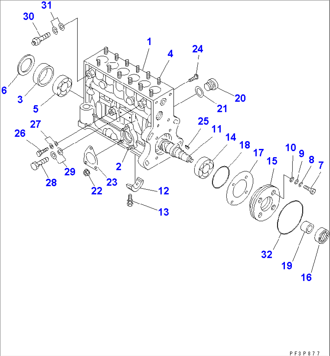 FUEL INJECTION PUMP (PUMP) (1/2) (ELECTRICAL GOVERNOR TYPE) (INNER PARTS)(#21562-)