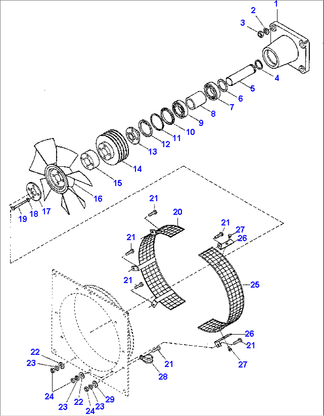 FAN, BELT TENSIONER