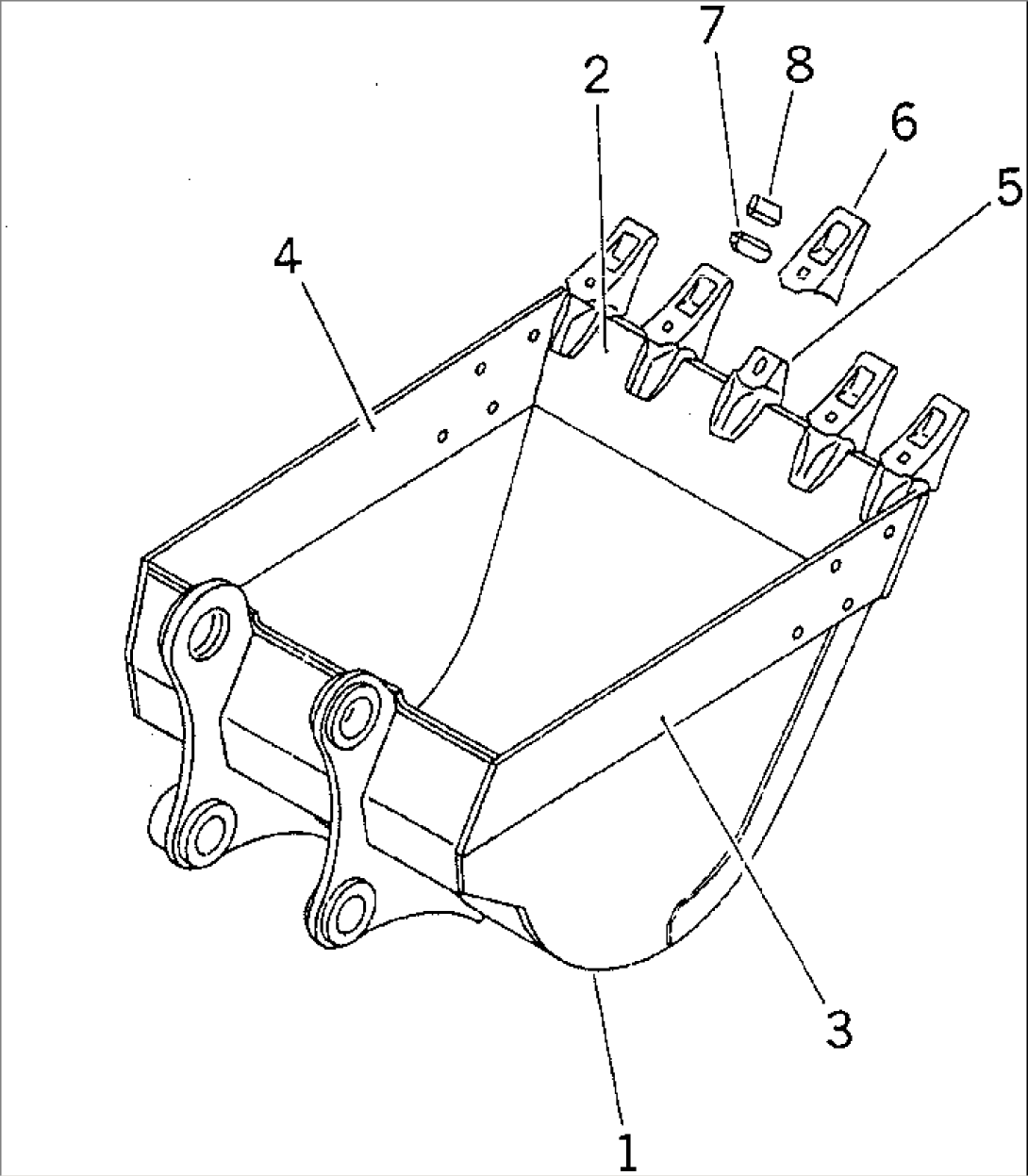 BUCKET¤ 0.8M3 (CECE 0.7M3)¤ 1045MM (VERTICAL PIN TYPE)(#96514-)
