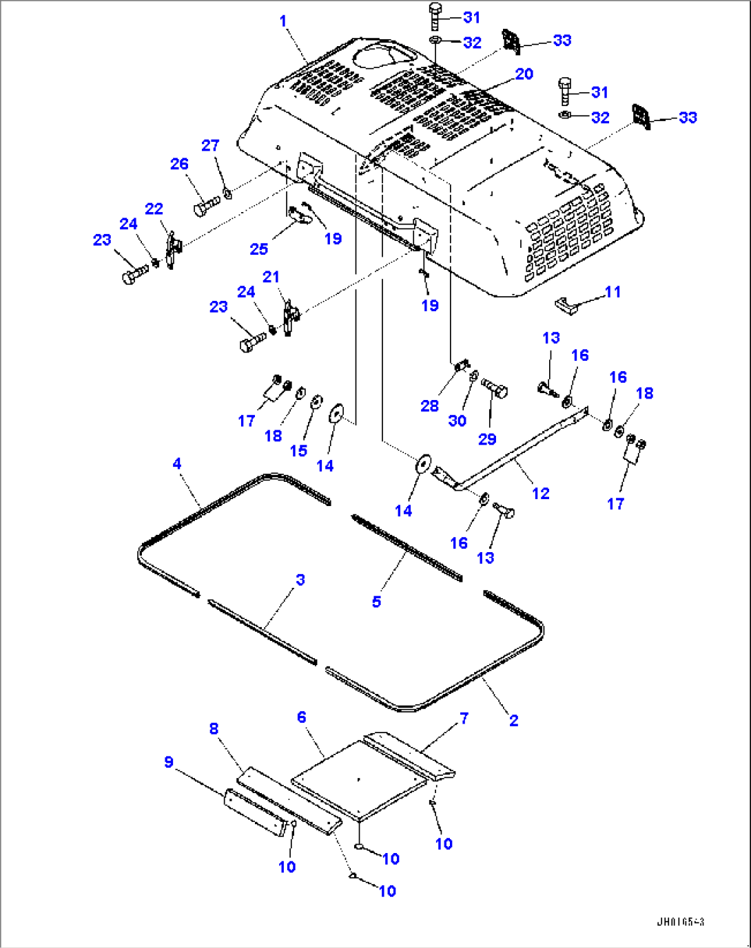 Engine Hood, Hood and Bracket (#453130-)