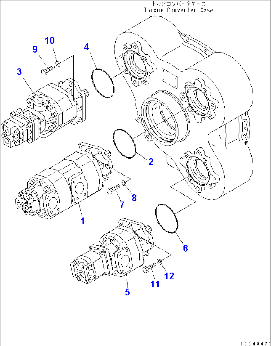 HYDRAULIC PUMP AND MOUNTING PARTS(#2001-)