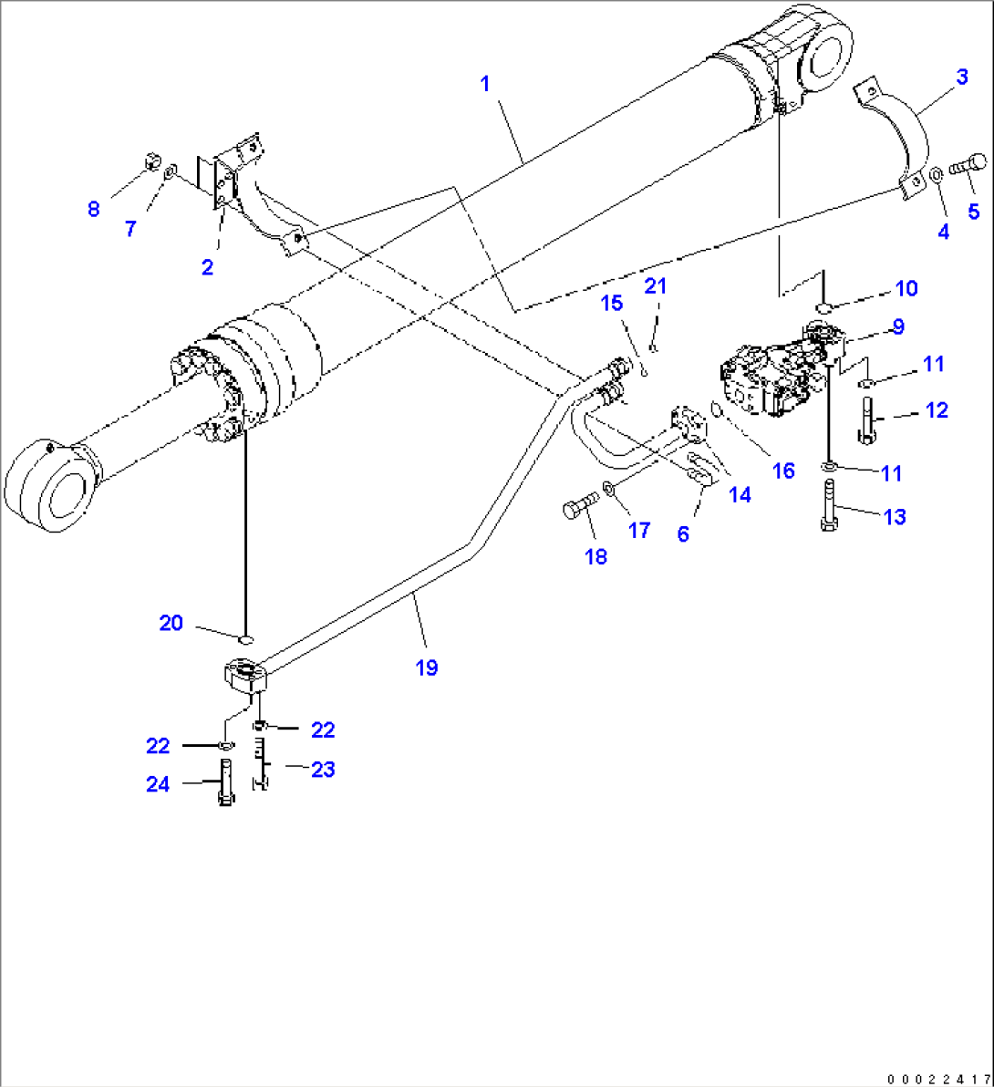 BOOM LIFT CYLINDER, LHS (SAFETY VALVE) (TWO-PIECE-BOOM)