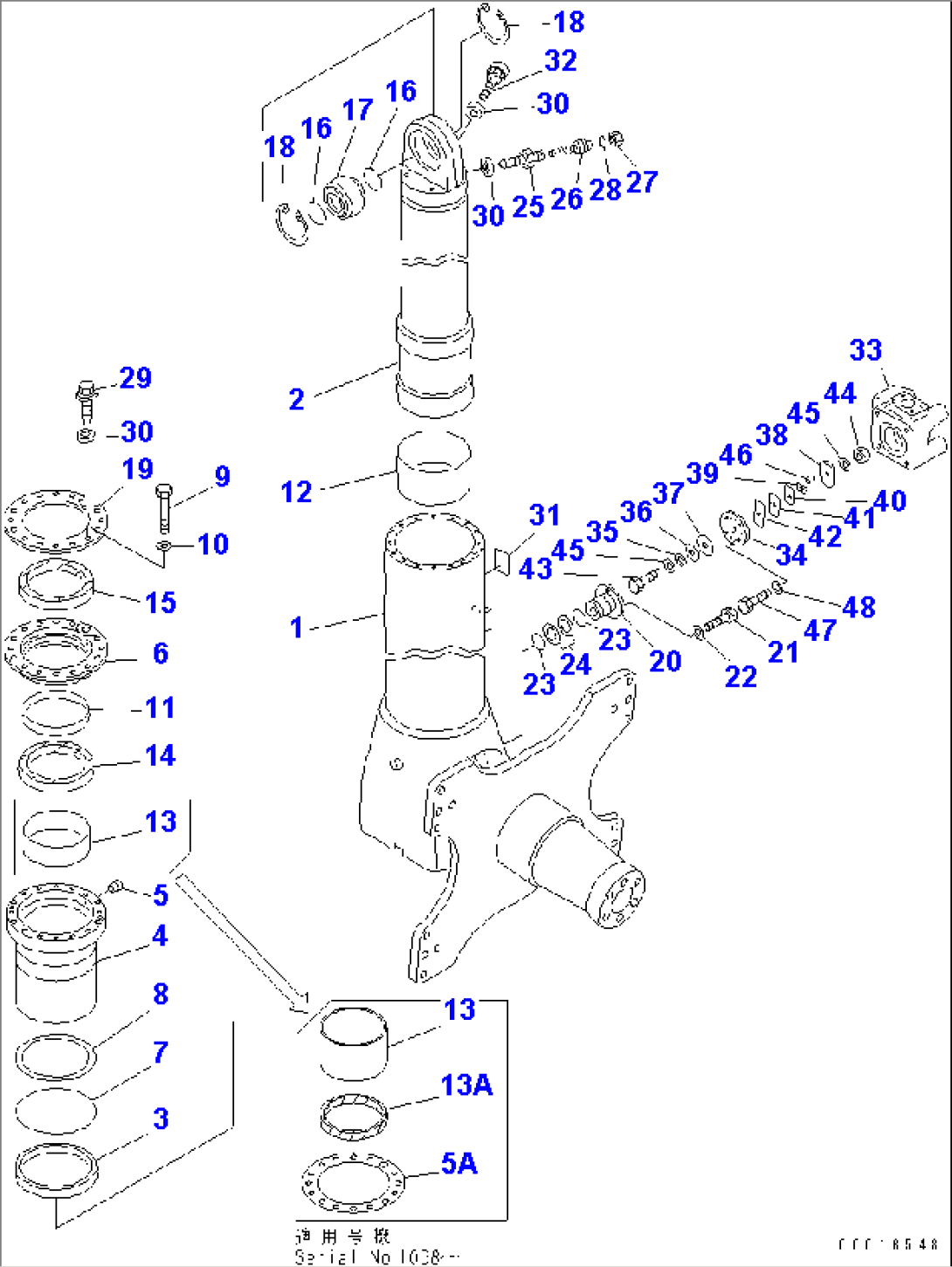 FRONT AXLE (LEFT HAND) (FRONT SUSPENSION ASS