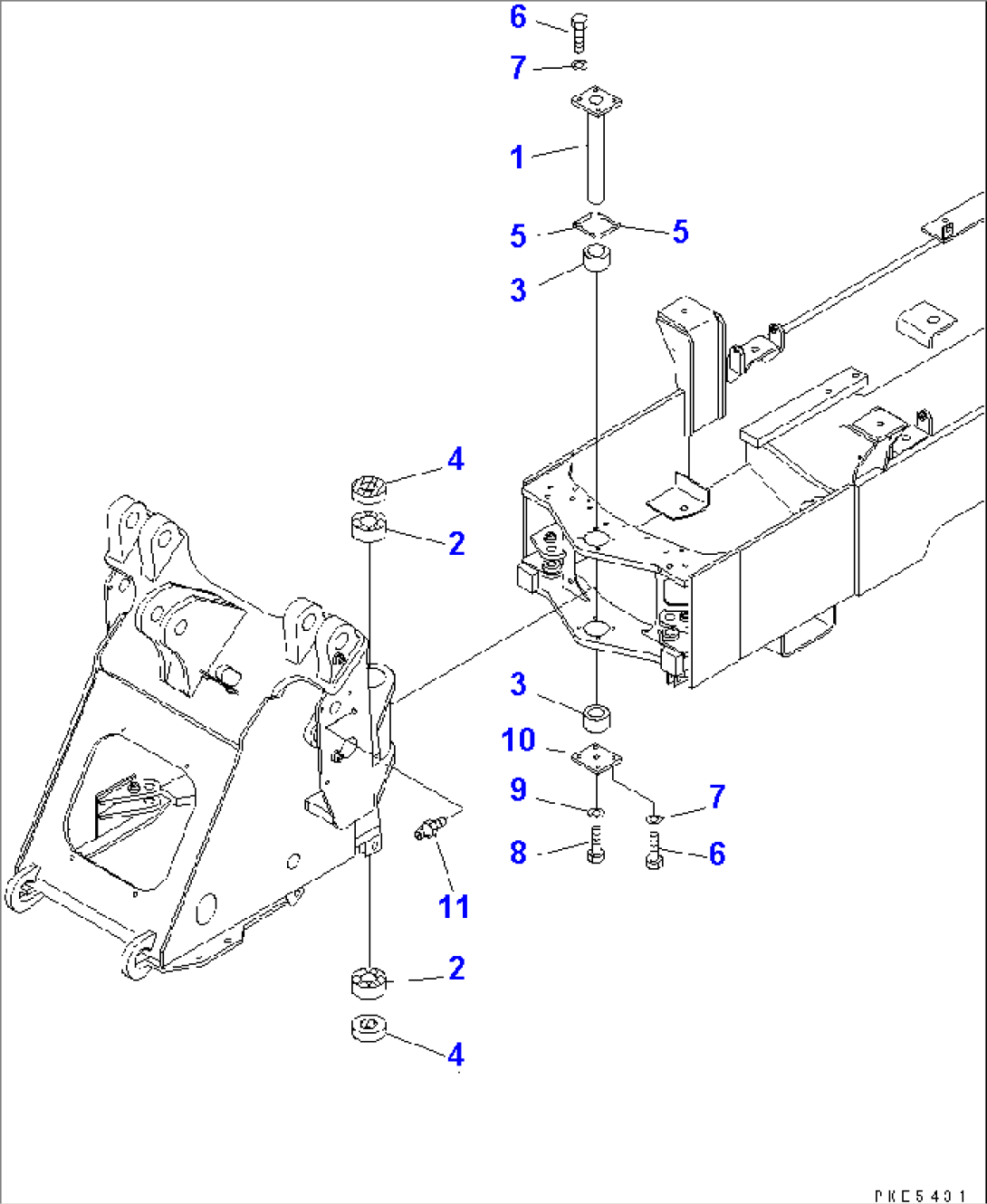 HINGE PIN (FOR FRONT AND REAR FRAME CONNECTING)