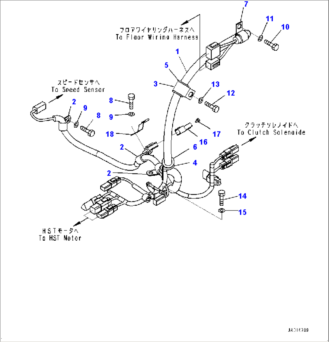Rear Electric Wiring Harness, HST Wiring Harness (#75750-)