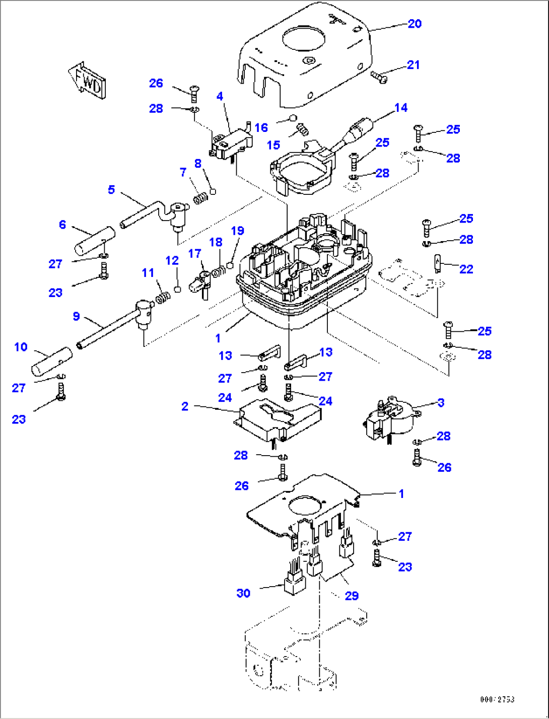 ROPS Cab, Transmission Control Switch (#90047-91201)