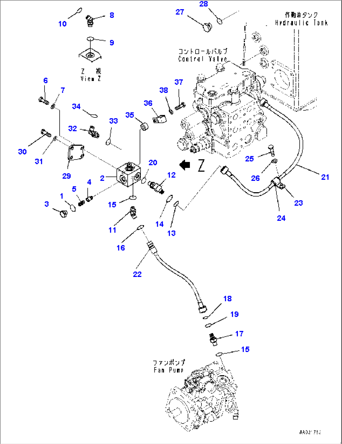 Steering Oil Piping, Block Piping (#10001-)