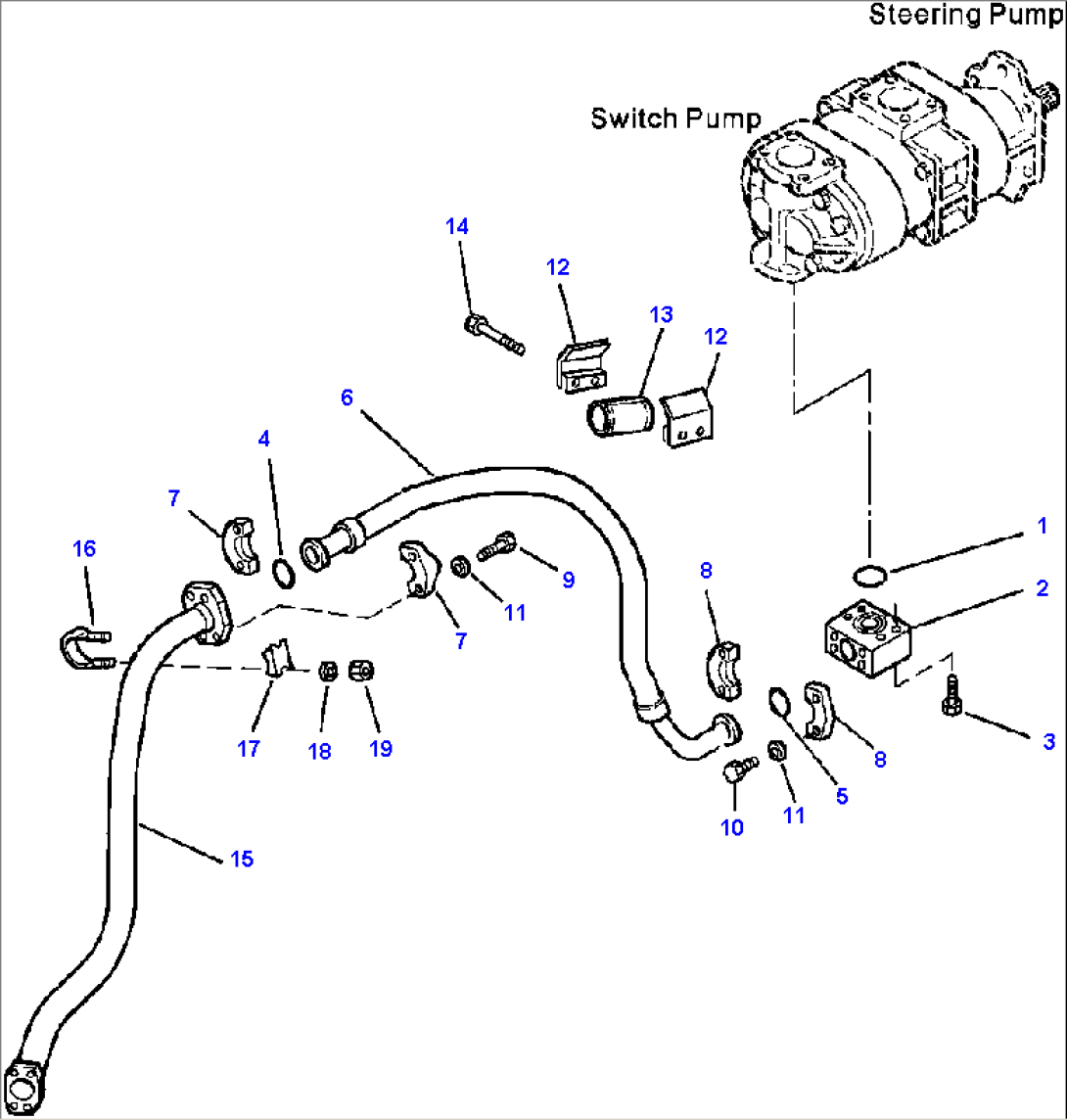 H4200-04A0 HYDRAULIC PIPING DELIVERY LINE FOR STEERING DEMAND VALVE (1/2)