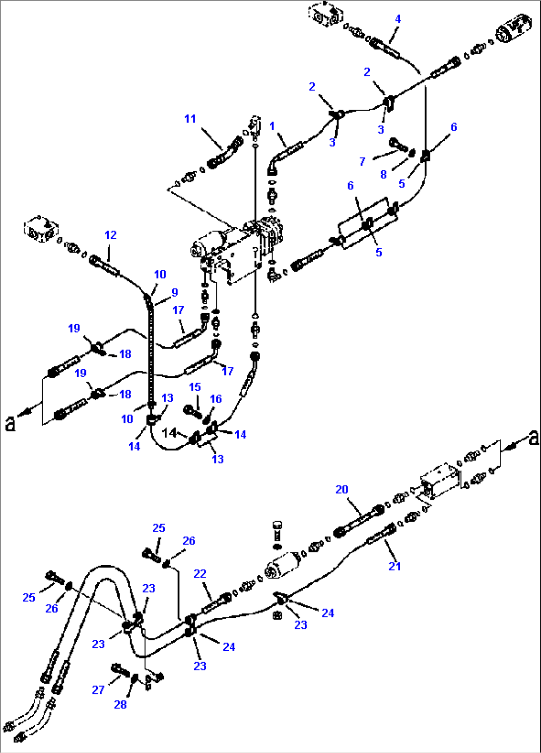 H3511-12A0 DIFFERENTIAL LOCK PIPING REAR FRAME LINES