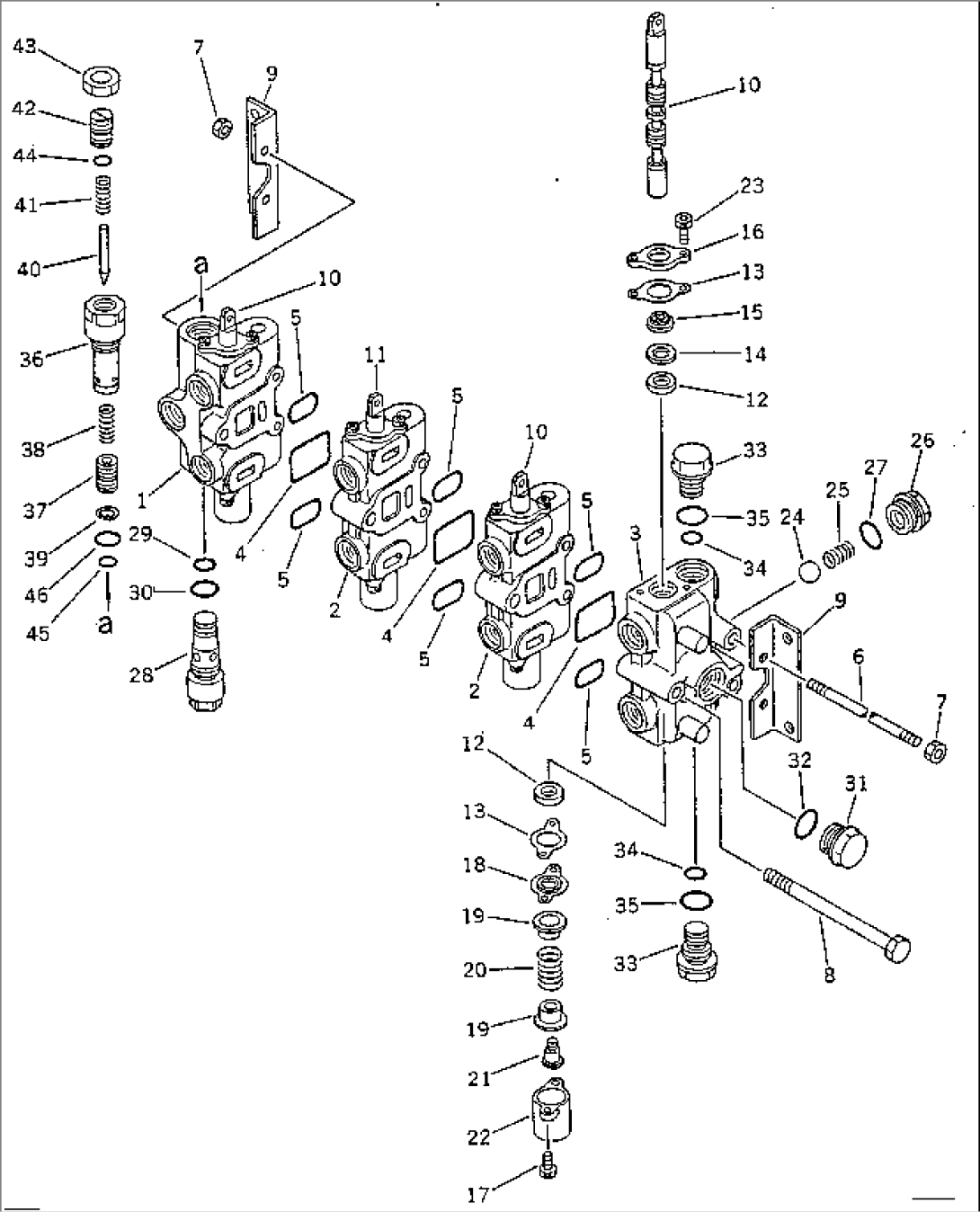 HYDRAULIC CONTROL VALVE¤ L.H. (4-SPOOL)