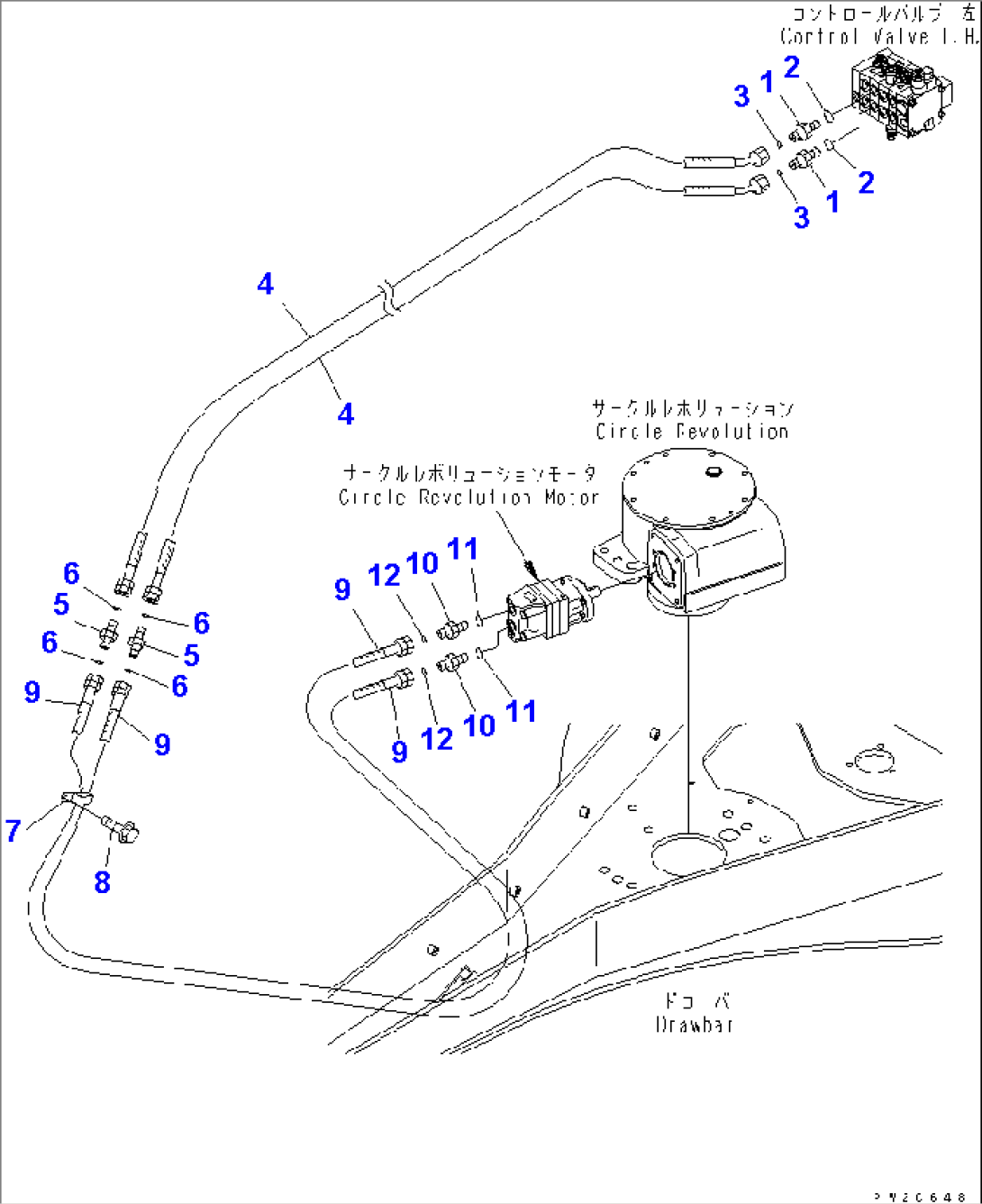 HYDRAULIC PIPING (CIRCLE REVOLUTION MOTOR LINE)(#51001-)