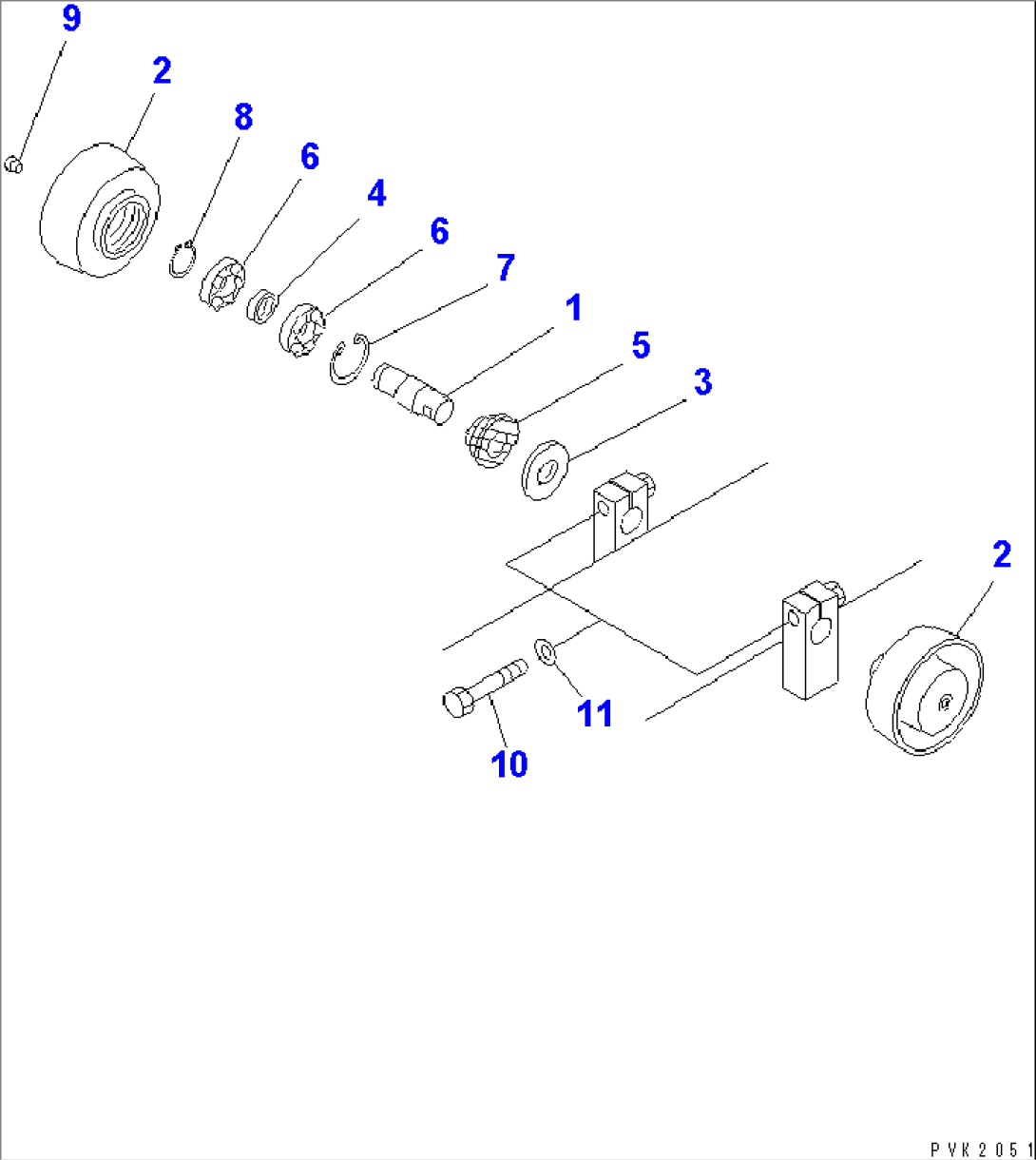 CARRIER ROLLER (RUBBER SHOE SPEC.)(#1958-)