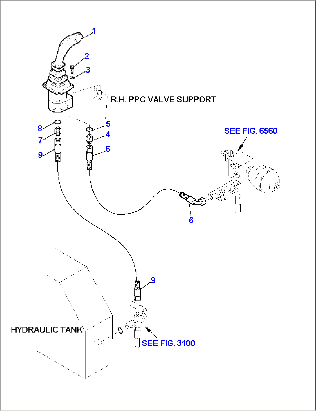 HYDRAULIC PIPING R.H. (SERVOCONTROL LINE)